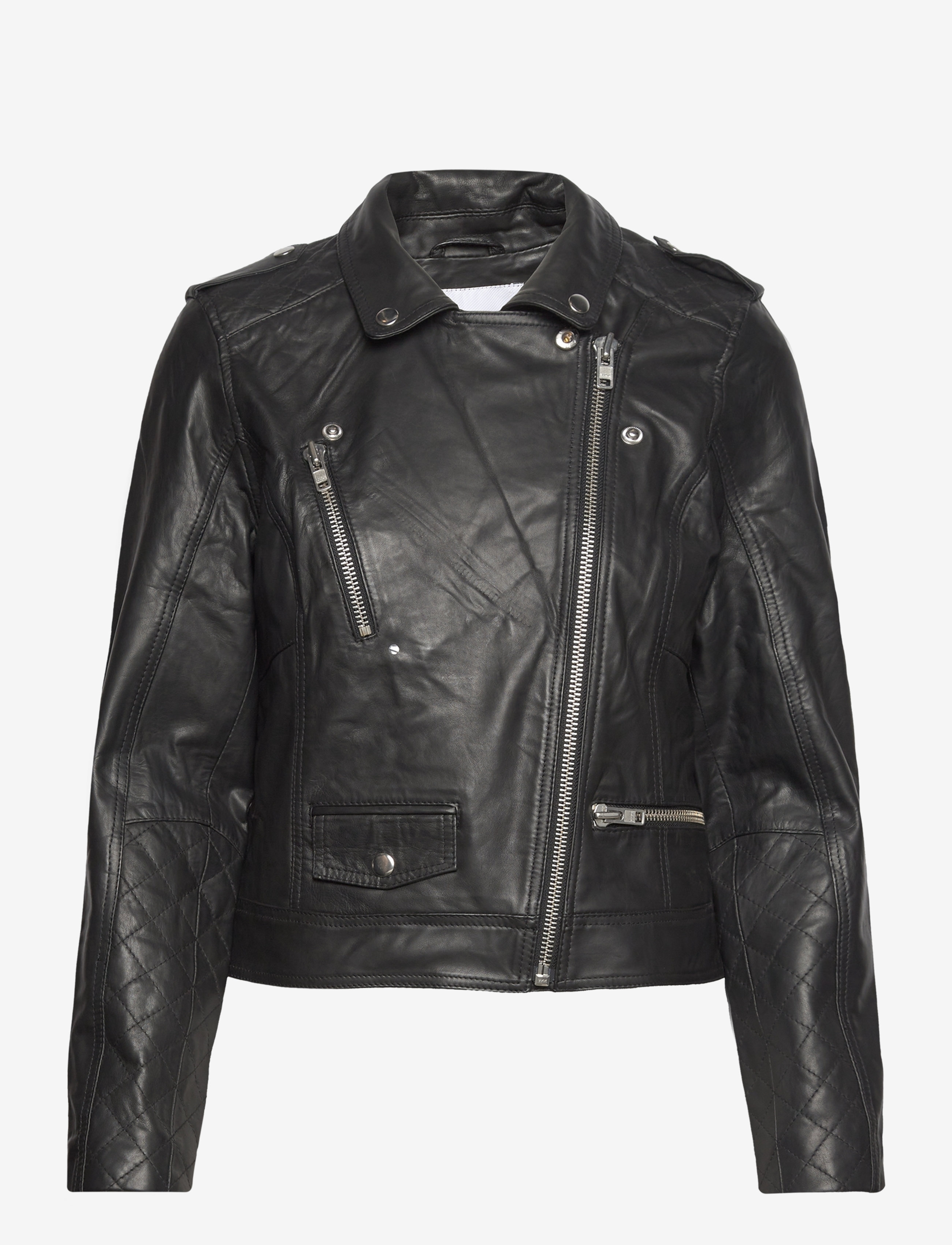 Nümph - NUZANDRAS LEATHER JACKET-NOOS - kurtki skórzane - caviar - 2