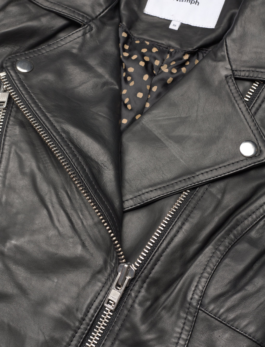 Nümph - NUZANDRAS LEATHER JACKET-NOOS - lederjacken - caviar - 5
