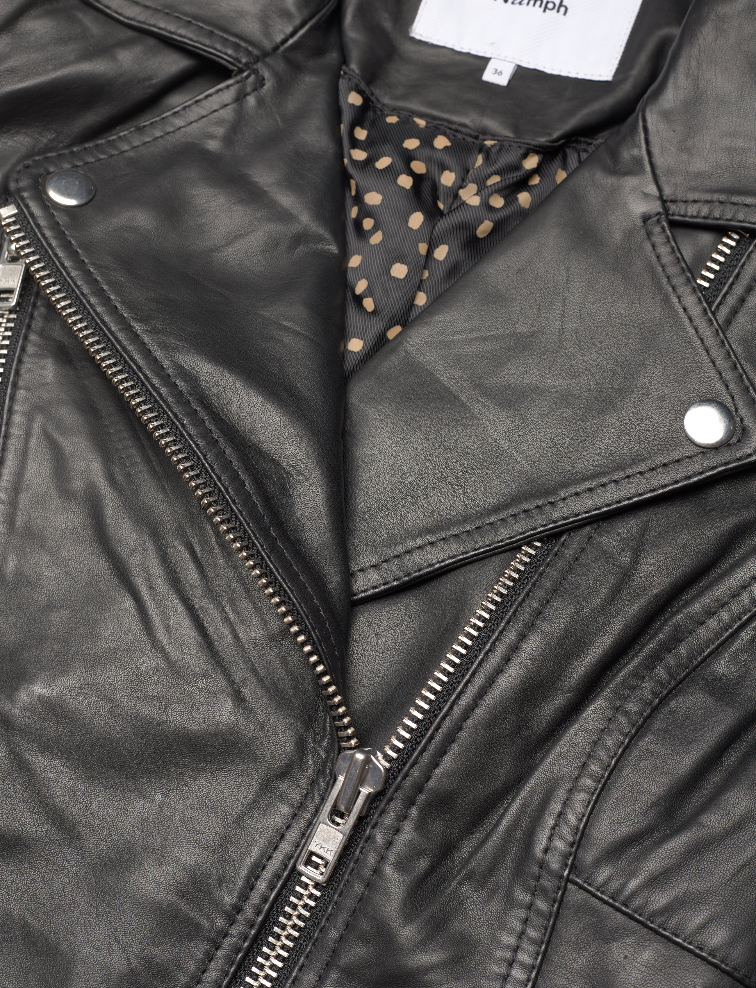 Nümph - NUZANDRAS LEATHER JACKET-NOOS - kurtki skórzane - caviar - 5