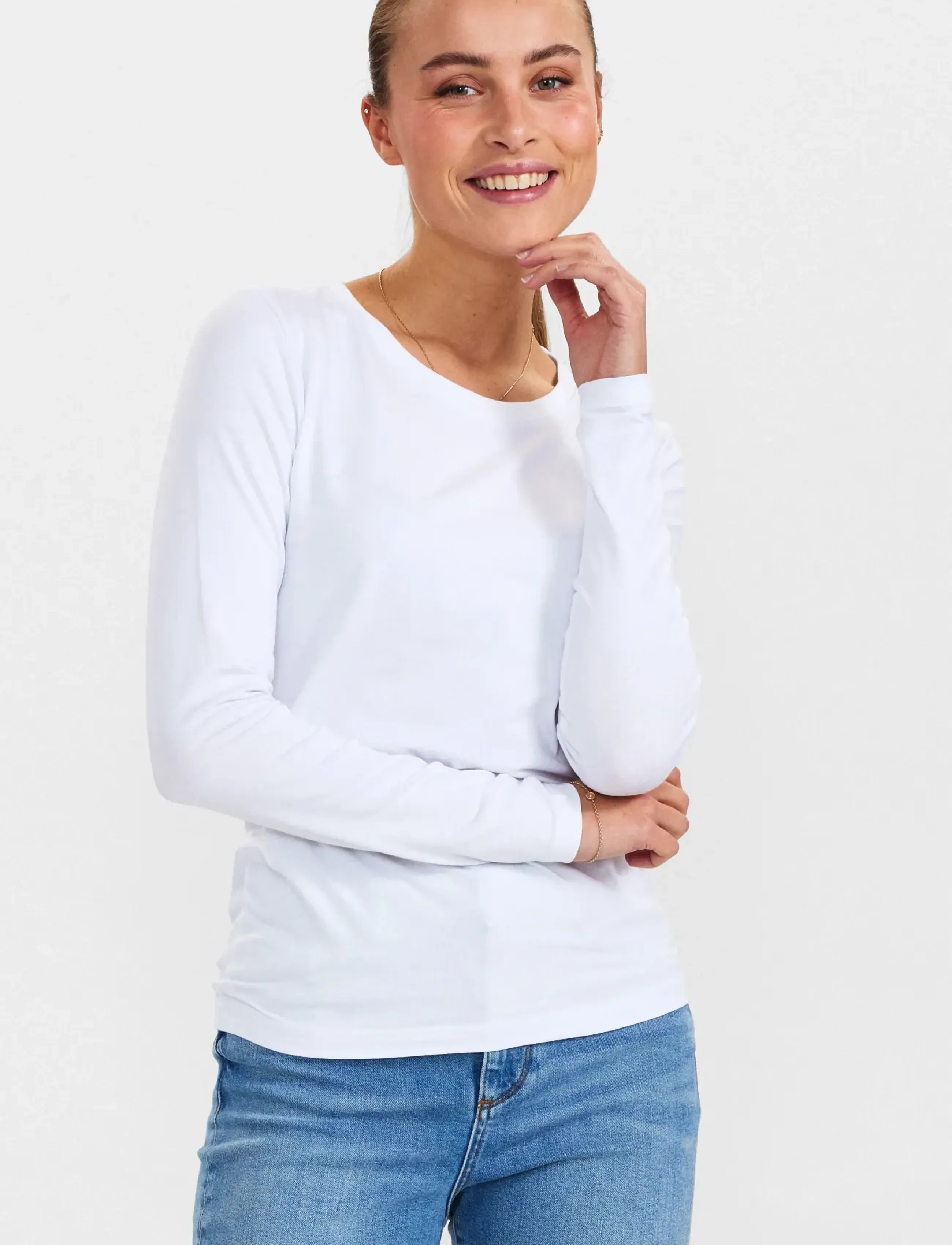 Nümph NUKAZUMI LS BLOUSE - Pikkade varrukatega alussärgid - BRIGHT WHITE / white