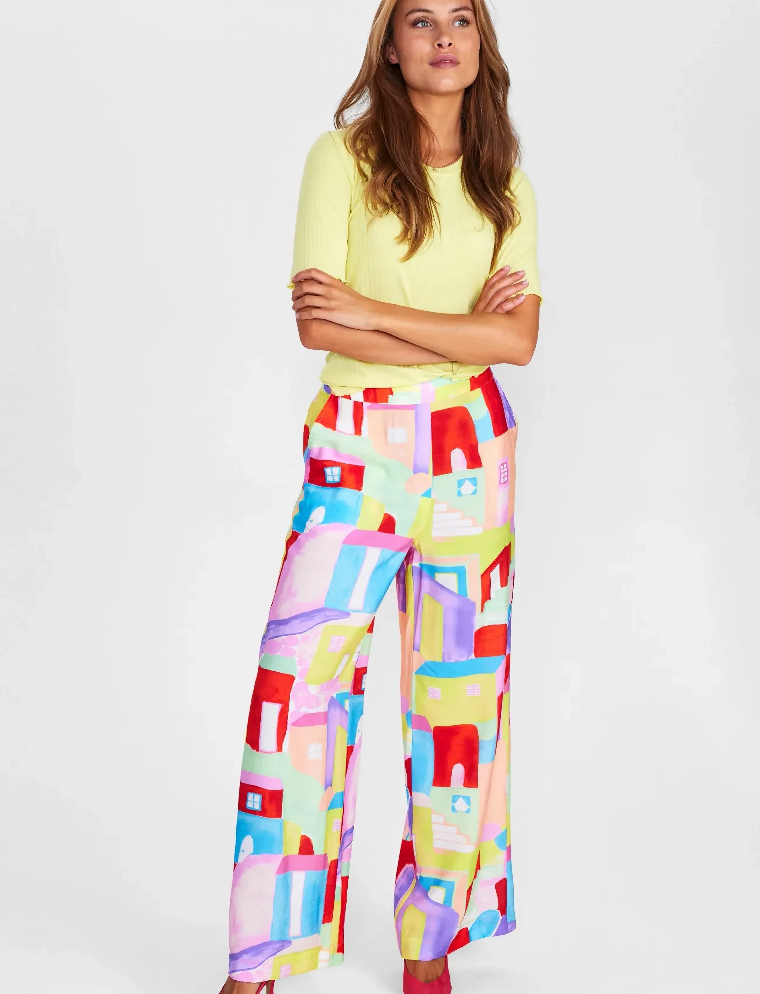 Nümph - NUMARION PANTS - hosen mit weitem bein - cherry tomato - 5