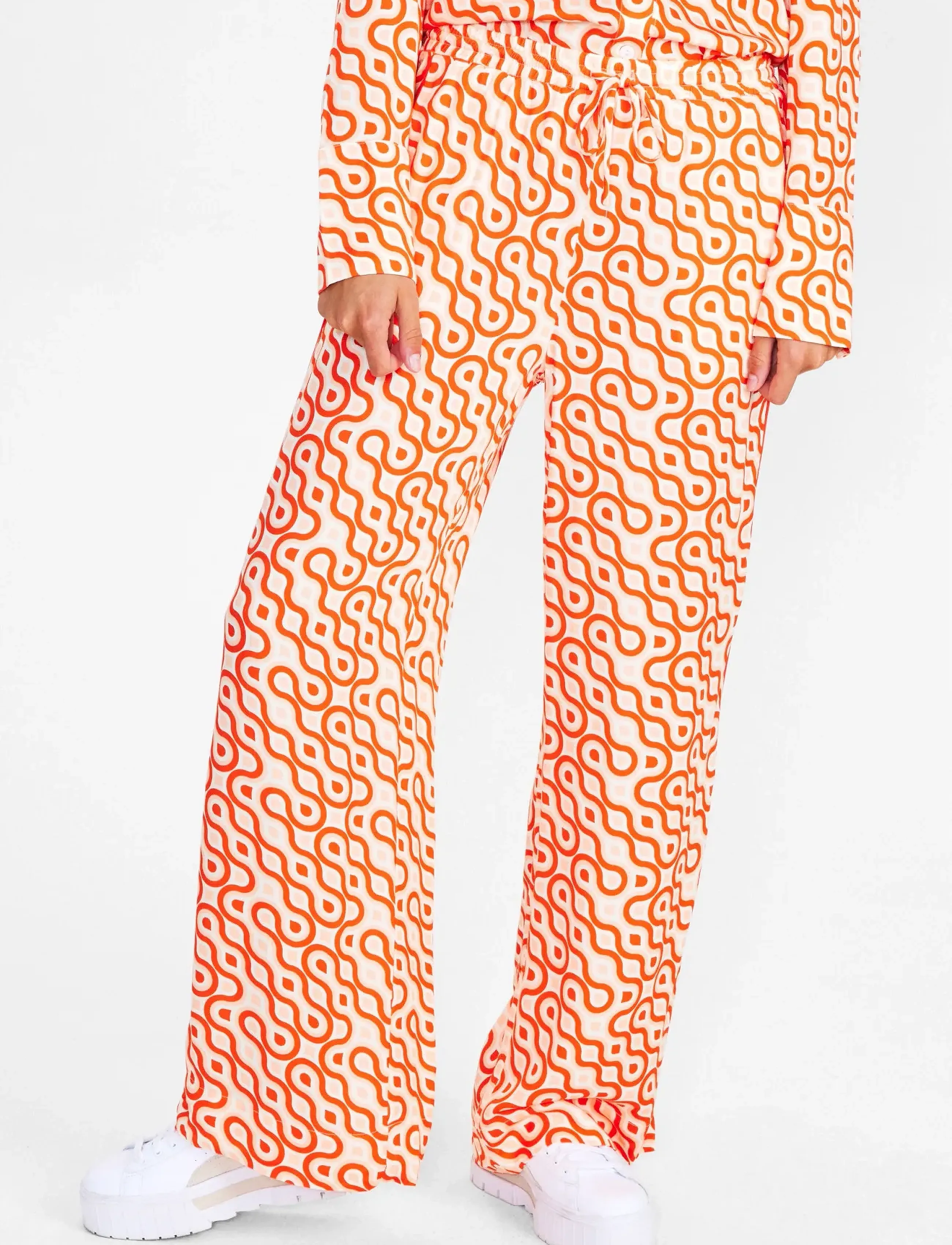 Nümph NURUBY PANTS - Bukser - CHERRY TOMATO / pink/rose