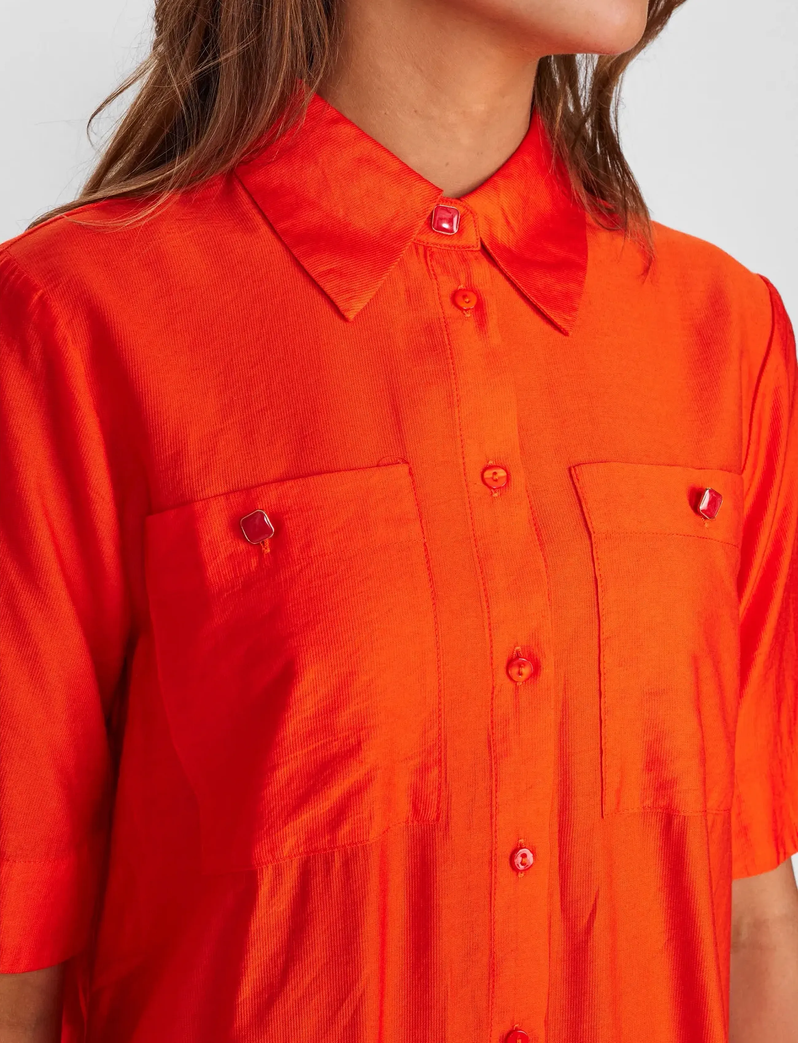 Nümph - NUPIL SHIRT - kortærmede skjorter - cherry tomato - 5
