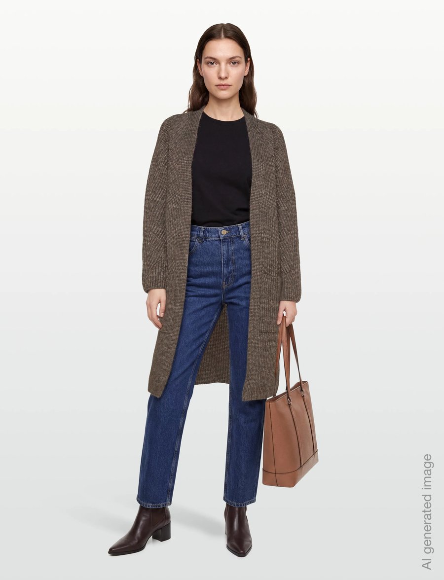 Nümph - NUZINDI LONG CARDIGAN - cardigans - dark earth - 0