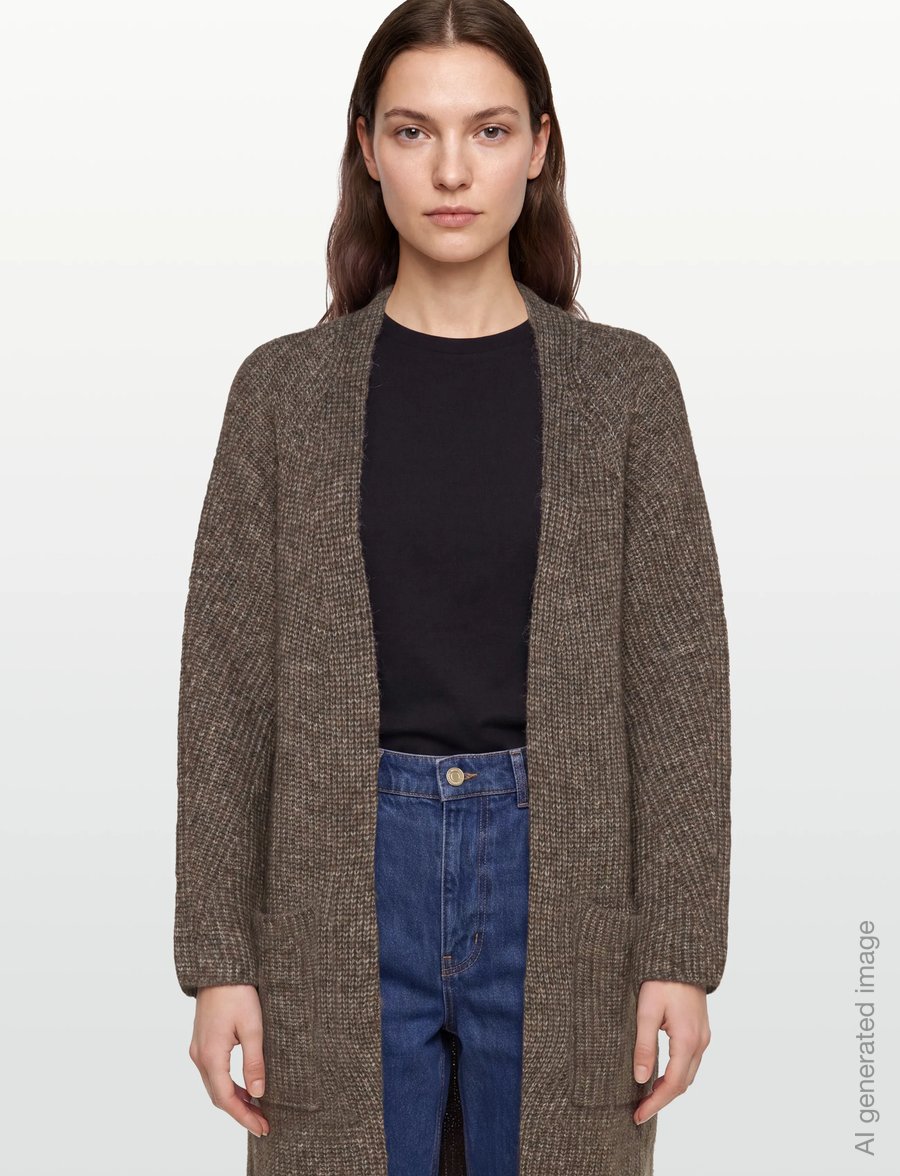 Nümph - NUZINDI LONG CARDIGAN - cardigans - dark earth - 3