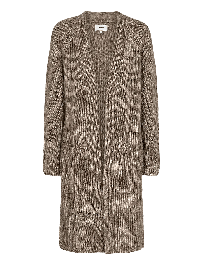 Nümph - NUZINDI LONG CARDIGAN - cardigans - fossil melange - 0