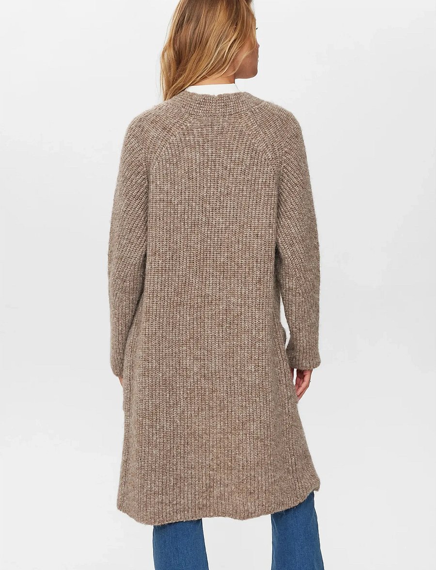 Nümph - NUZINDI LONG CARDIGAN - kardiganai - fossil melange - 3