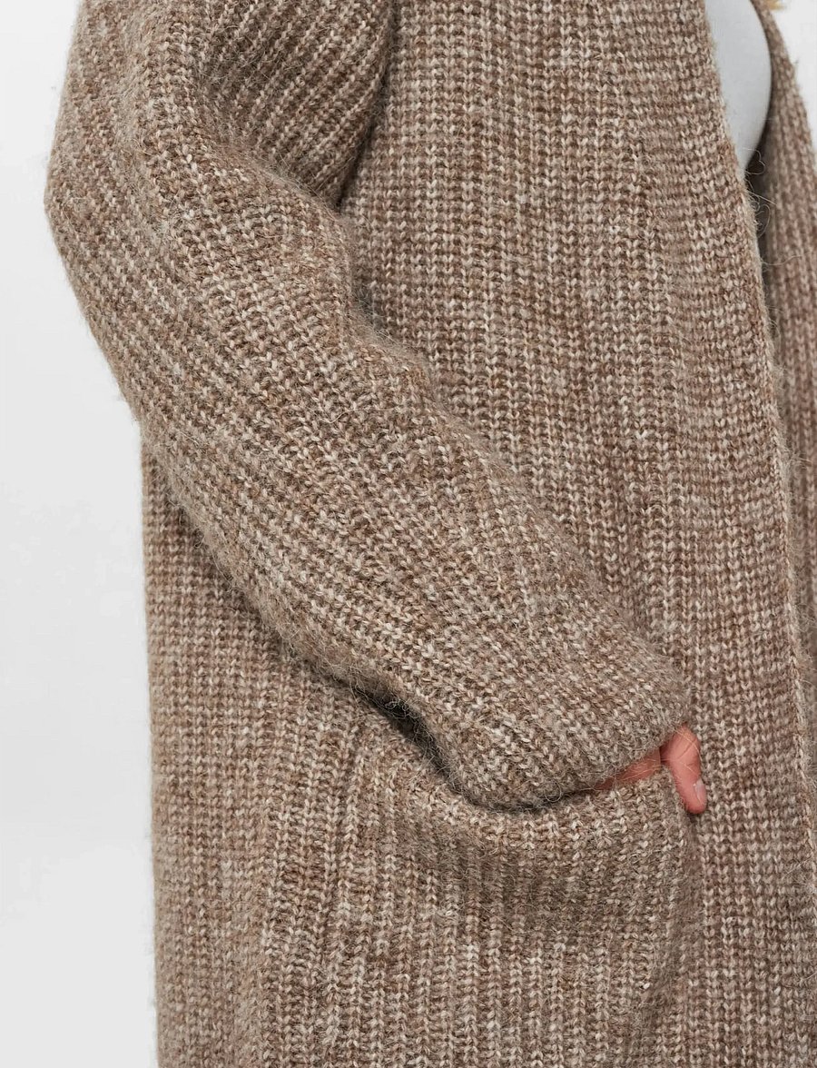 Nümph - NUZINDI LONG CARDIGAN - kardiganai - fossil melange - 5