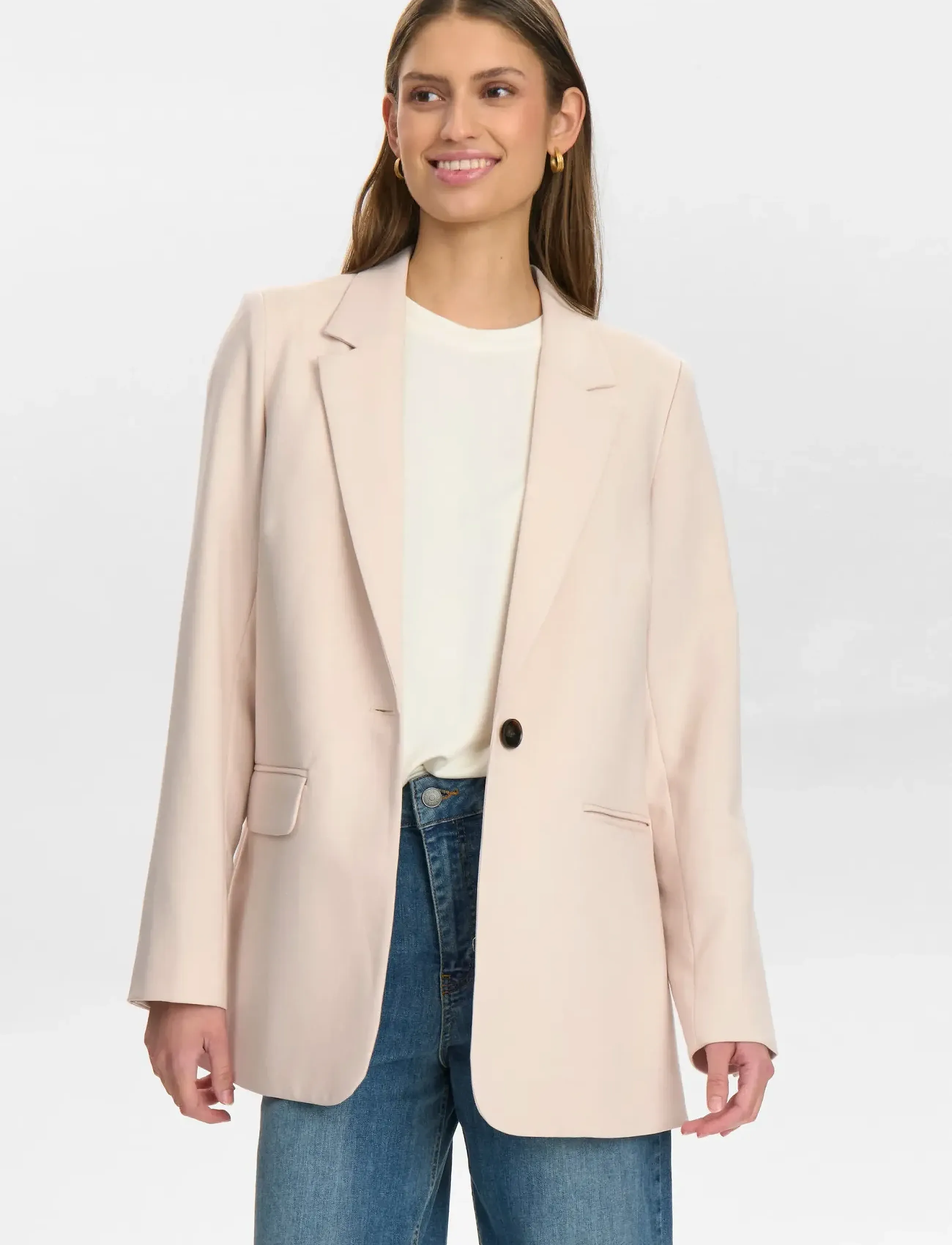 Nümph Nuronja Blazer, 42, Beige, Blazere > Enkeltradede Blazere, Dame