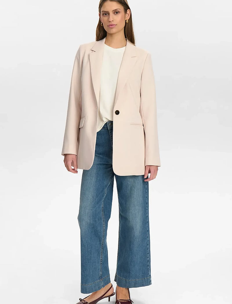 Nümph - NURONJA BLAZER - enkelknäppta kavajer - oyster gray - 4