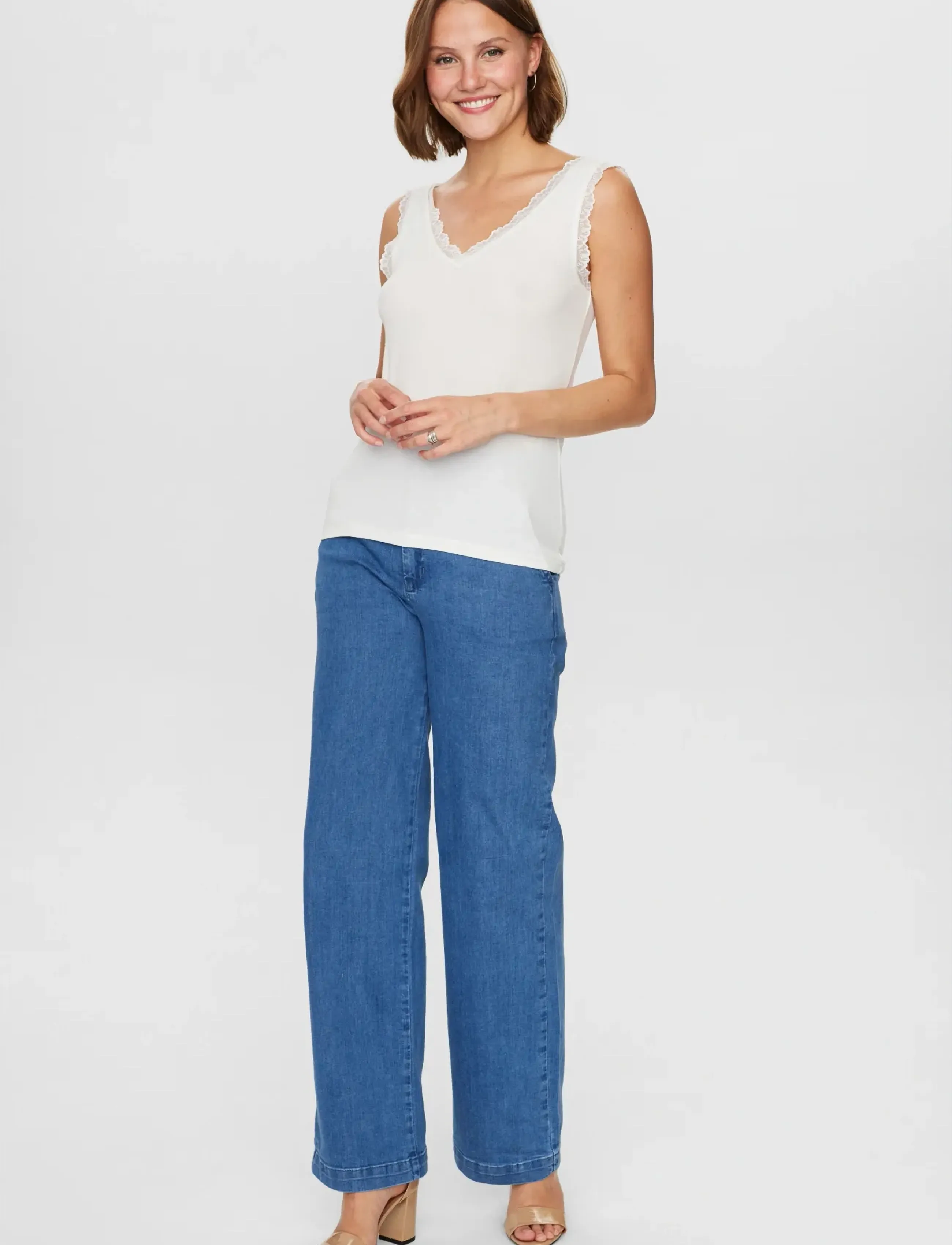 Nümph - NUBOWIE LACE TOP - laveste priser - cloud dancer - 4