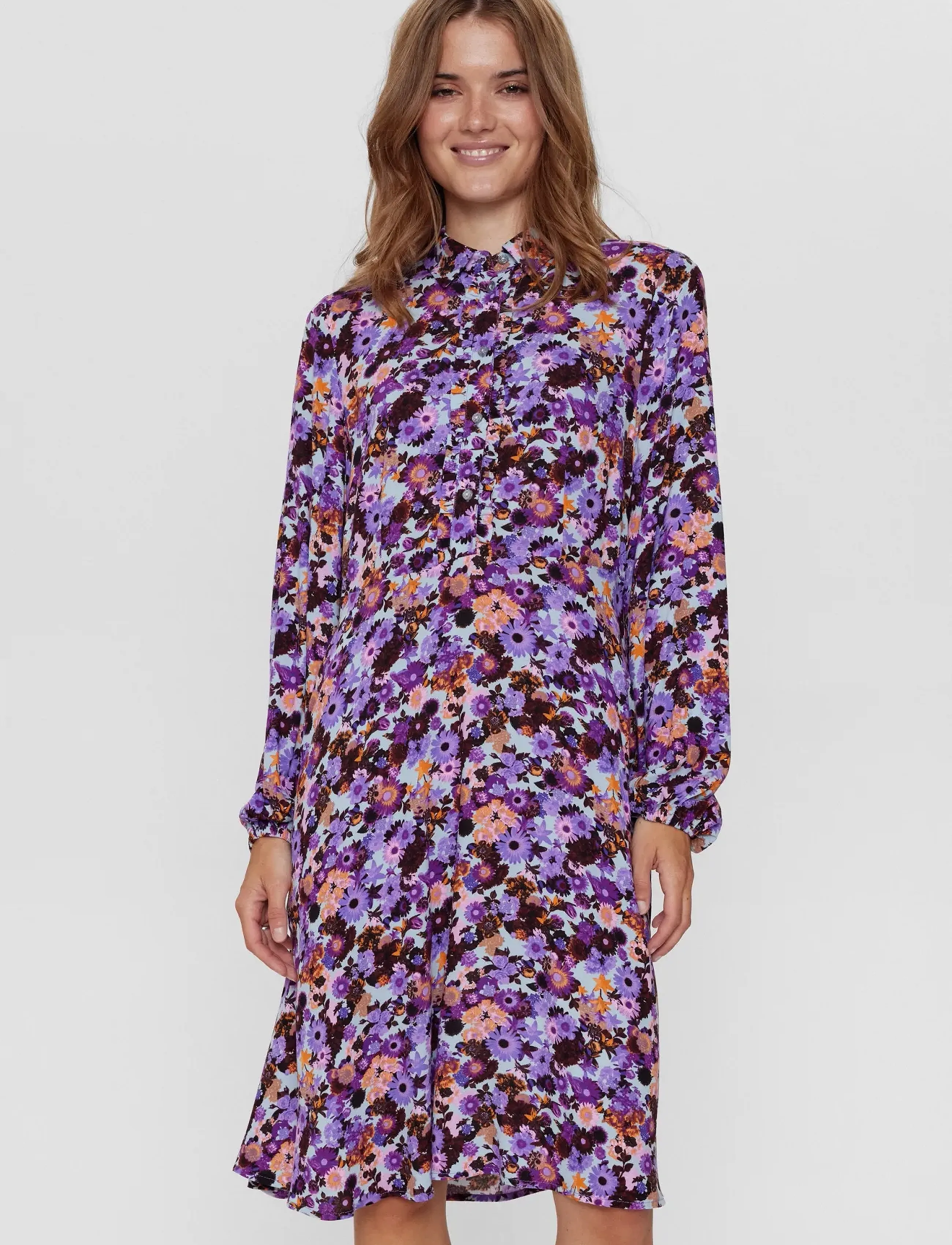 Nümph - NUWERA SHORT DRESS - skjortekjoler - blue fog - 3
