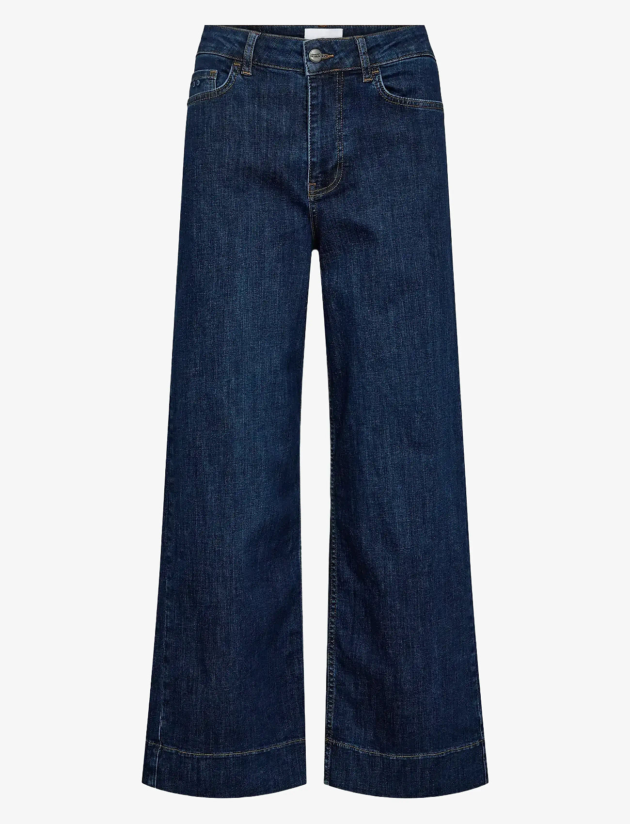 Nümph - NUPARIS CROPPED JEANS - DARK BLUE - brede jeans - dark blue denim - 0