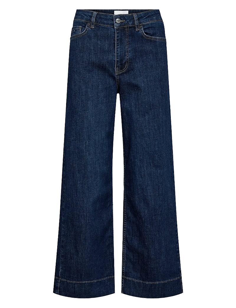 Nümph - NUPARIS CROPPED JEANS - DARK BLUE - brede jeans - dark blue denim - 0