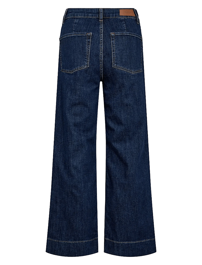 Nümph - NUPARIS CROPPED JEANS - DARK BLUE - brede jeans - dark blue denim - 1
