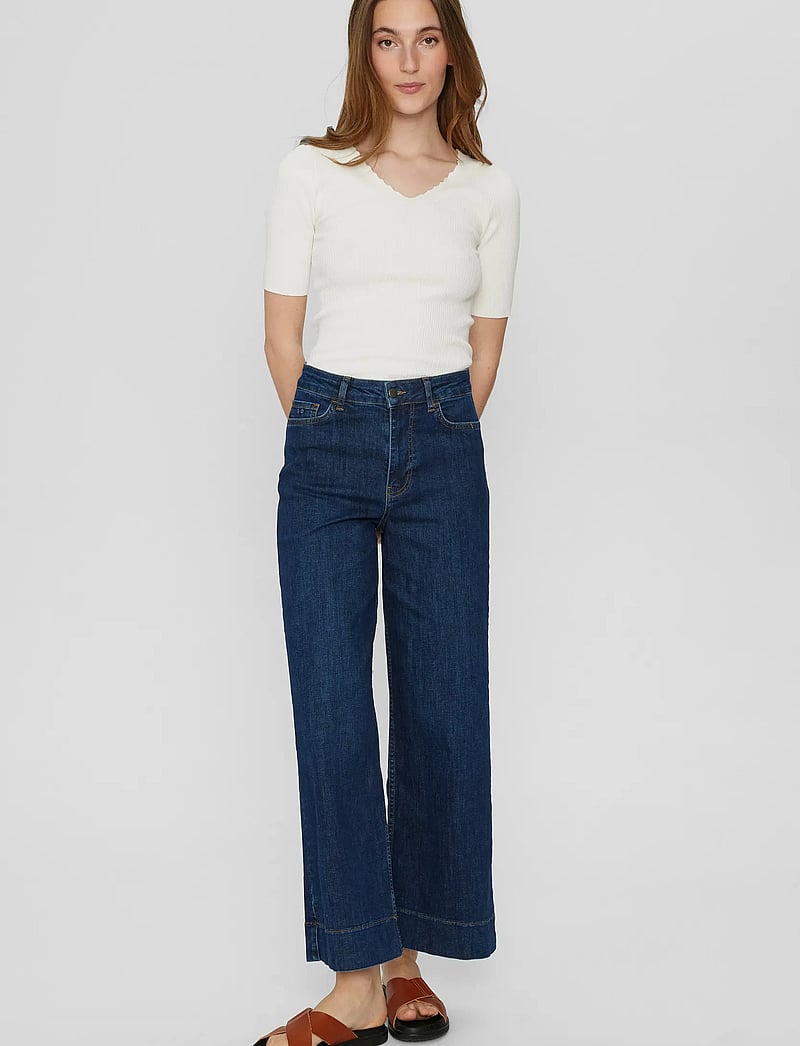 Nümph - NUPARIS CROPPED JEANS - DARK BLUE - brede jeans - dark blue denim - 4