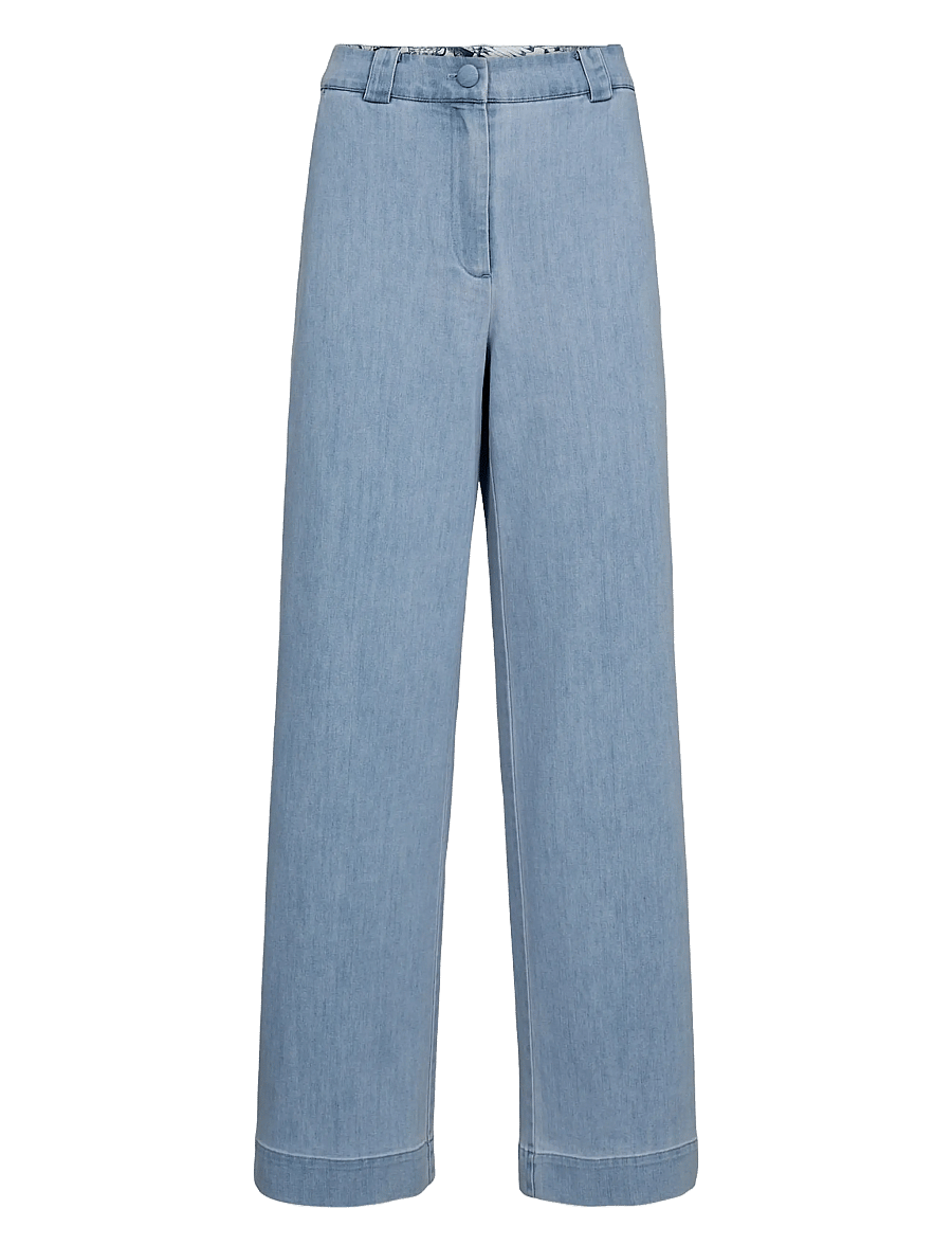 Nümph - NUALETTA - PANTS - raka byxor - light blue denim - 1