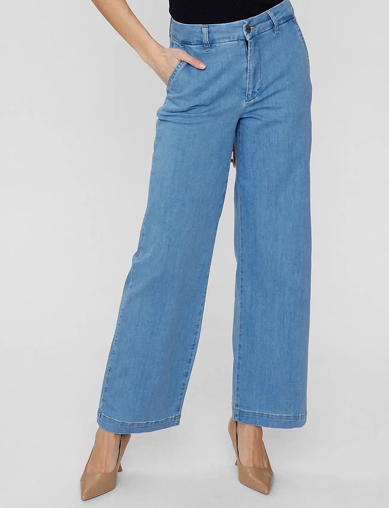 Nümph - NUAMBER PANTS - LIGHT BLUE - sirge säärega teksad - light blue denim - 0