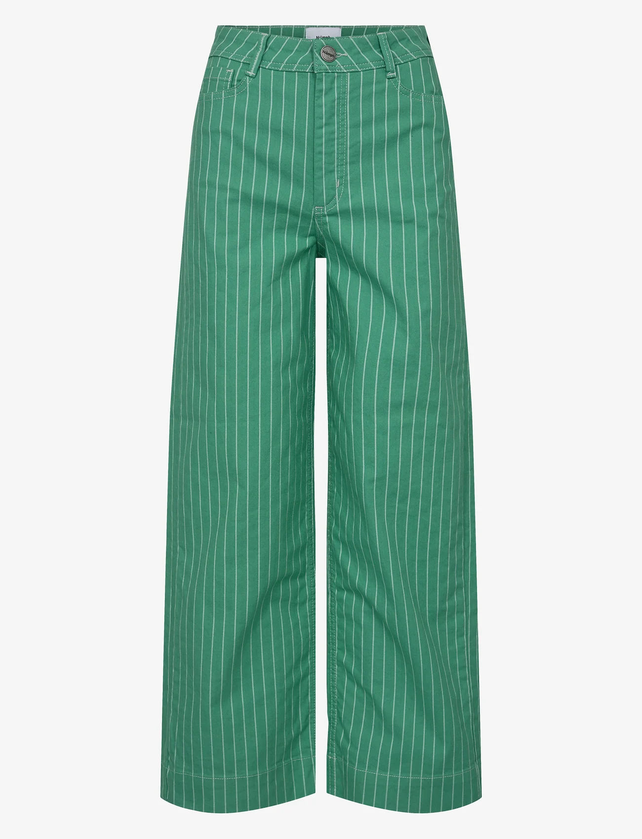 Nümph - NUPARIS CROPPED - GREEN STRIPE - jeans met wijde pijpen - green spruce - 0
