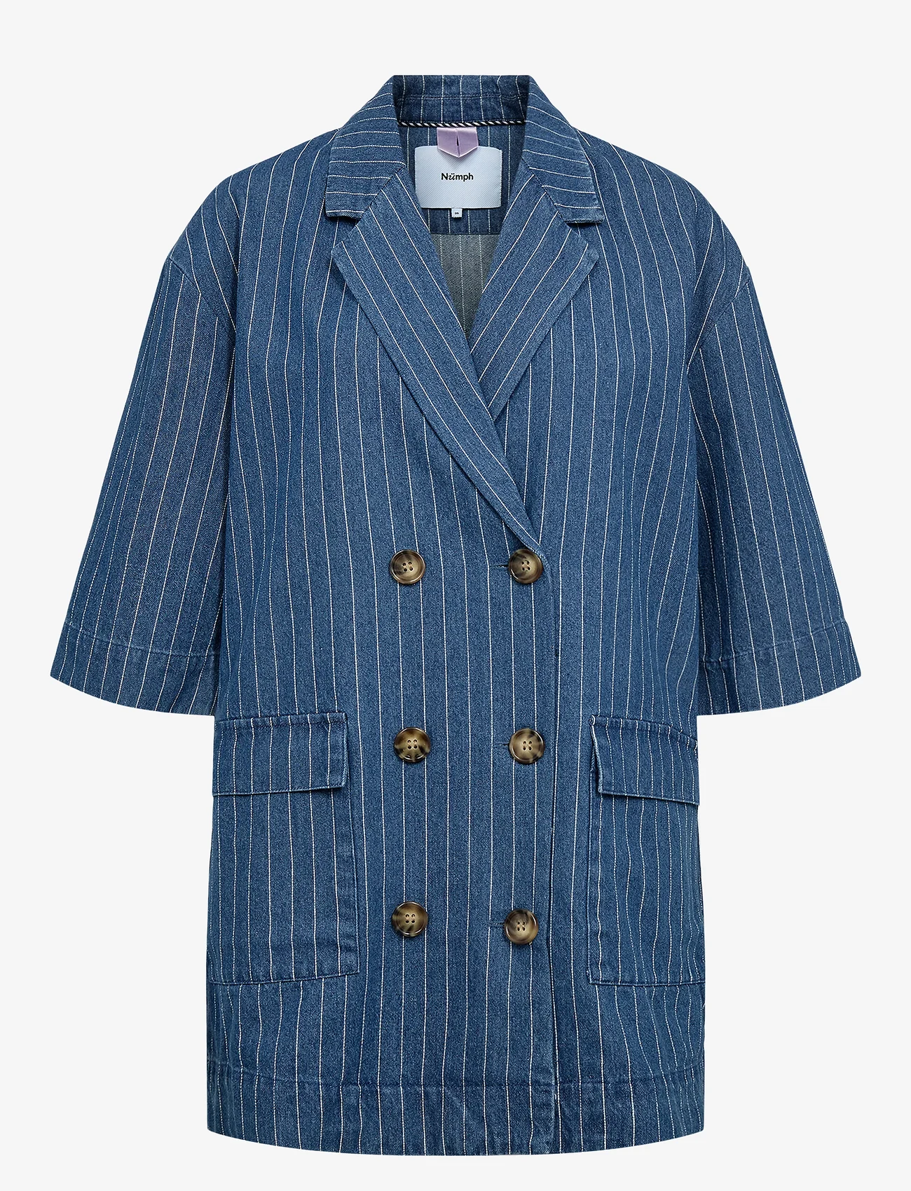 Nümph - NUENITTA BLAZER - ballīšu apģērbs par outlet cenām - medium blue denim - 0