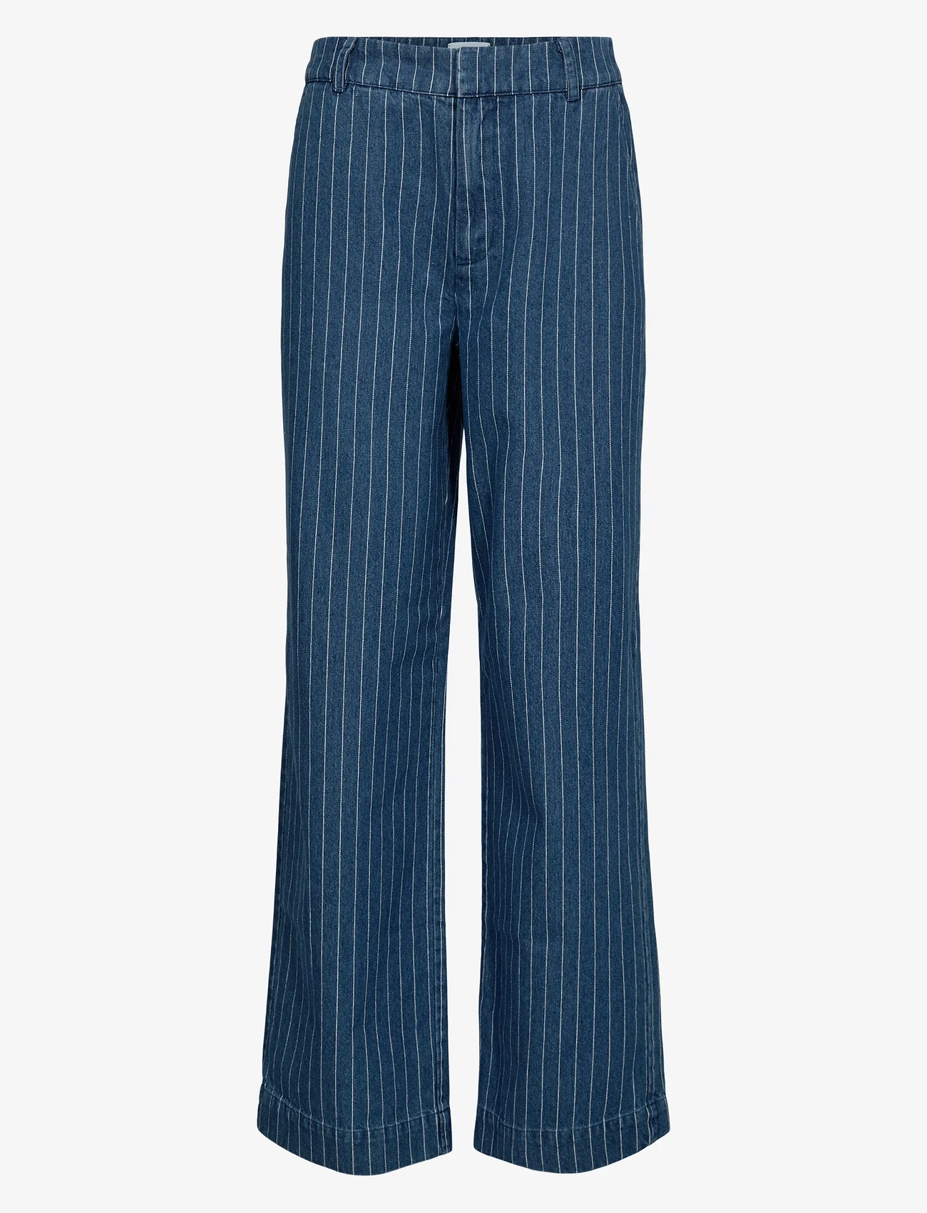 Nümph - NUENITTA PANTS - bikses ar platām starām - medium blue denim - 0