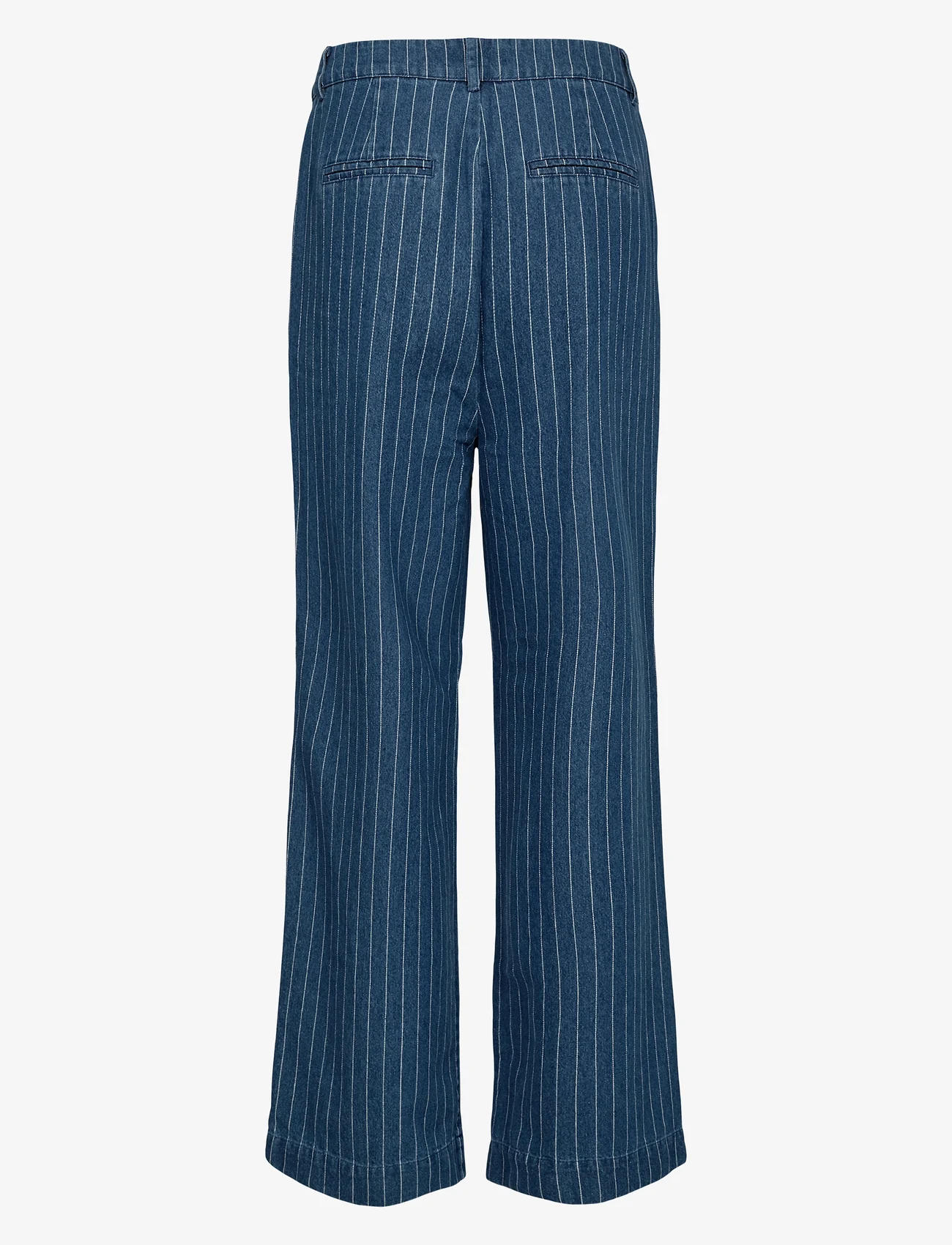 Nümph - NUENITTA PANTS - bikses ar platām starām - medium blue denim - 1