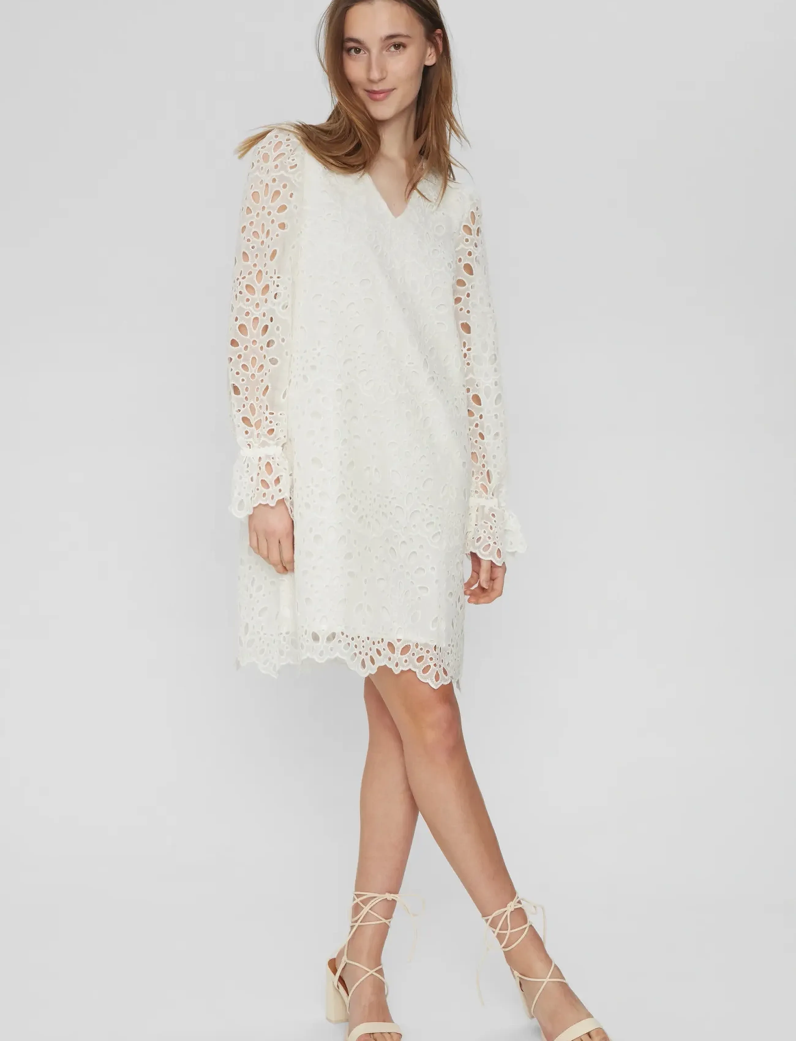 Nümph - NUELIZA DRESS - blondekjoler - cloud dancer - 4