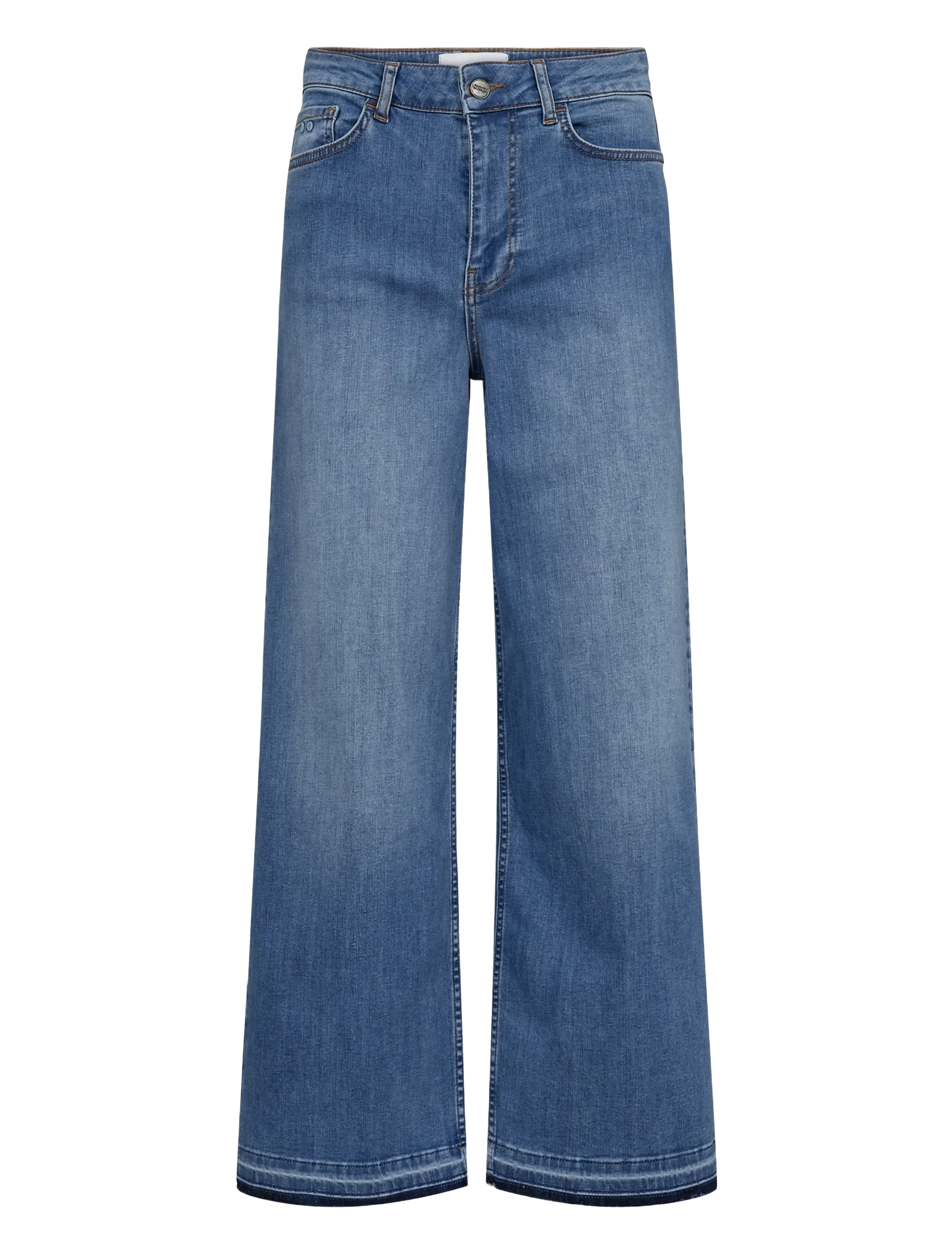 NUPARIS JEANS TREND CROP- MID BLUE - MEDIUM BLUE DENIM
