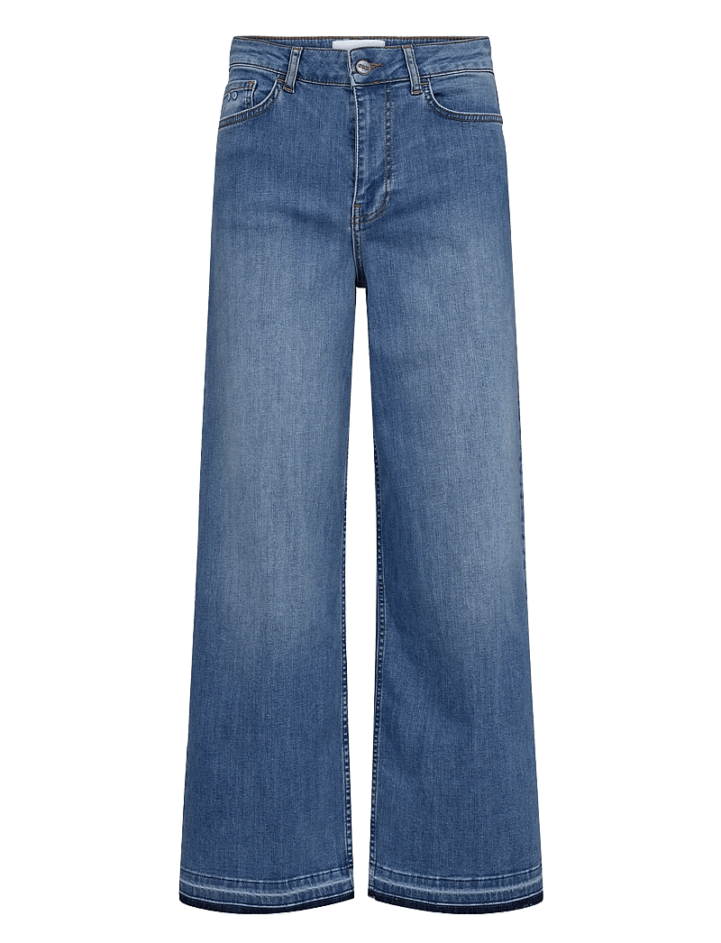 Nümph - NUPARIS JEANS TREND CROP- MID BLUE - flared jeans - medium blue denim - 0