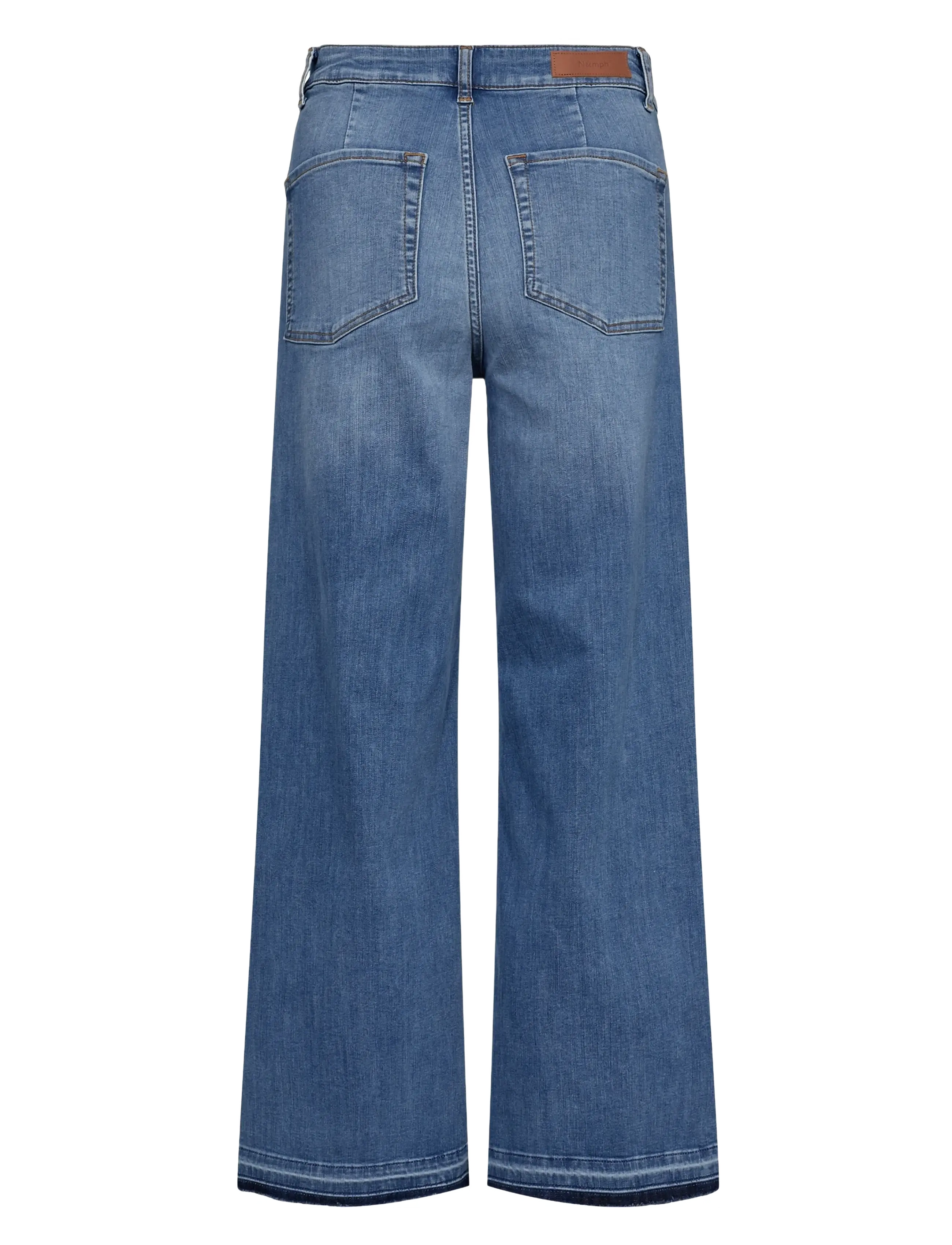 Nümph - NUPARIS JEANS TREND CROP- MID BLUE - schlaghosen - medium blue denim - 1