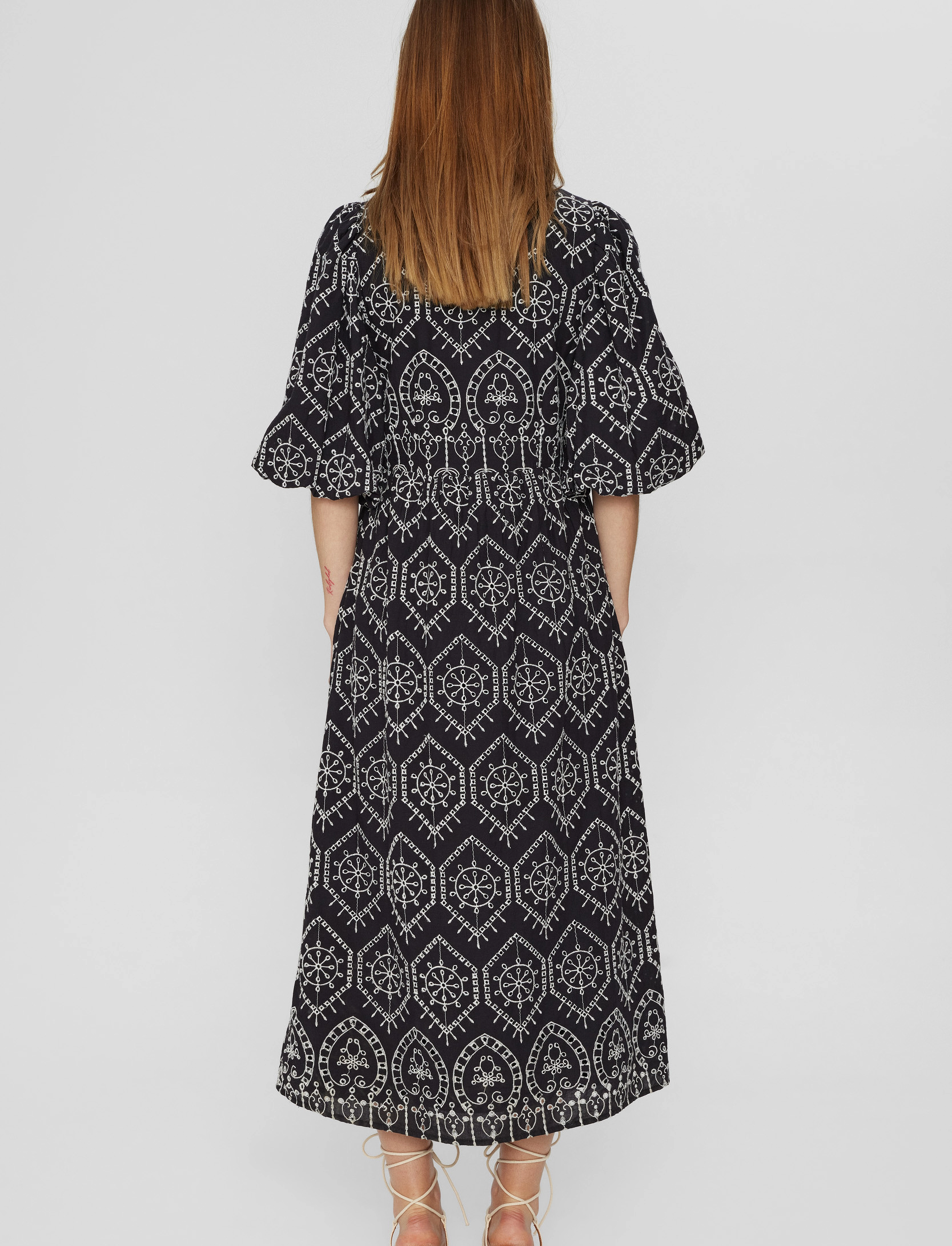 Nümph - NUEVELYN CONTRAST  DRESS - sommerkjoler - caviar - 4