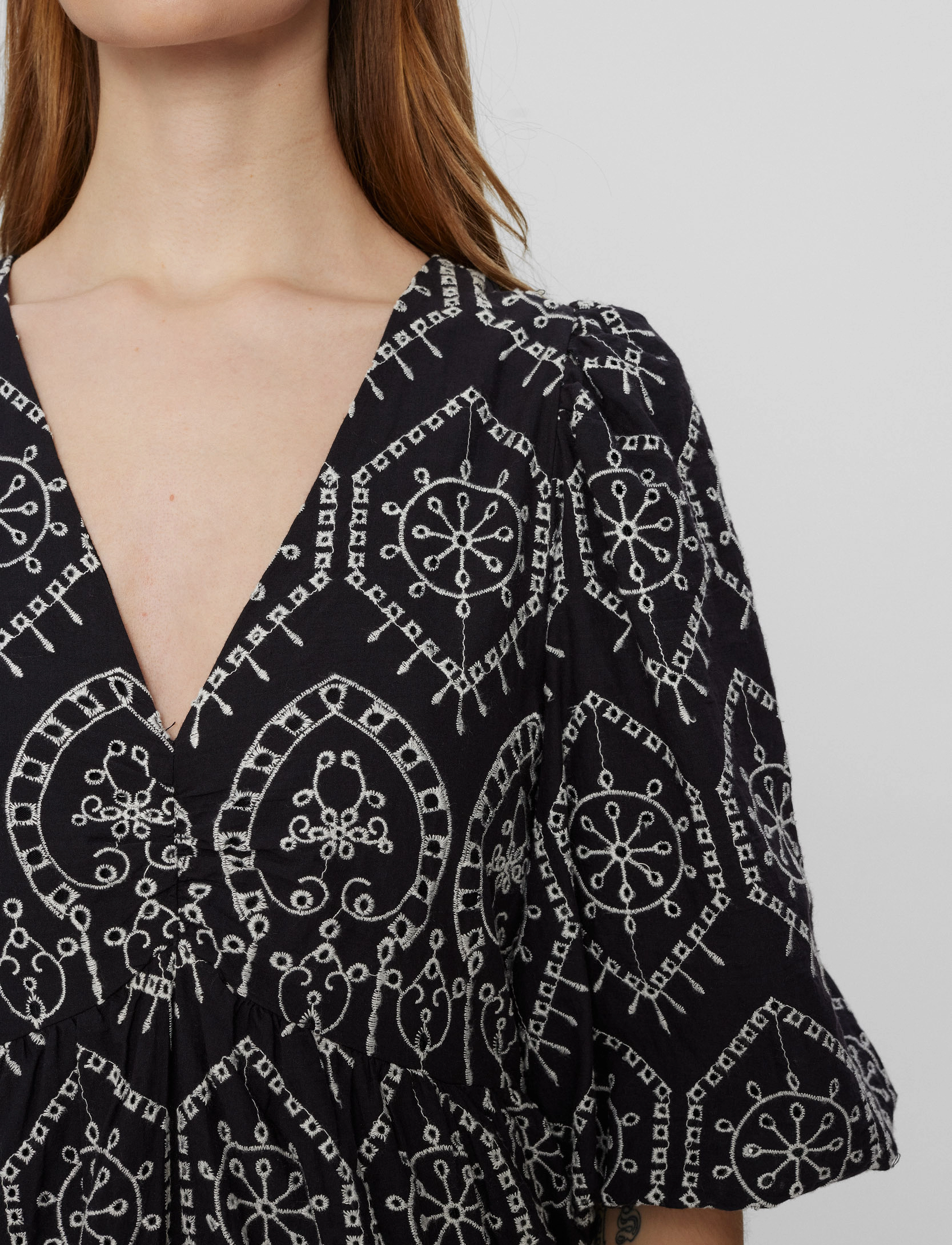 Nümph - NUEVELYN CONTRAST  DRESS - sommerkjoler - caviar - 5