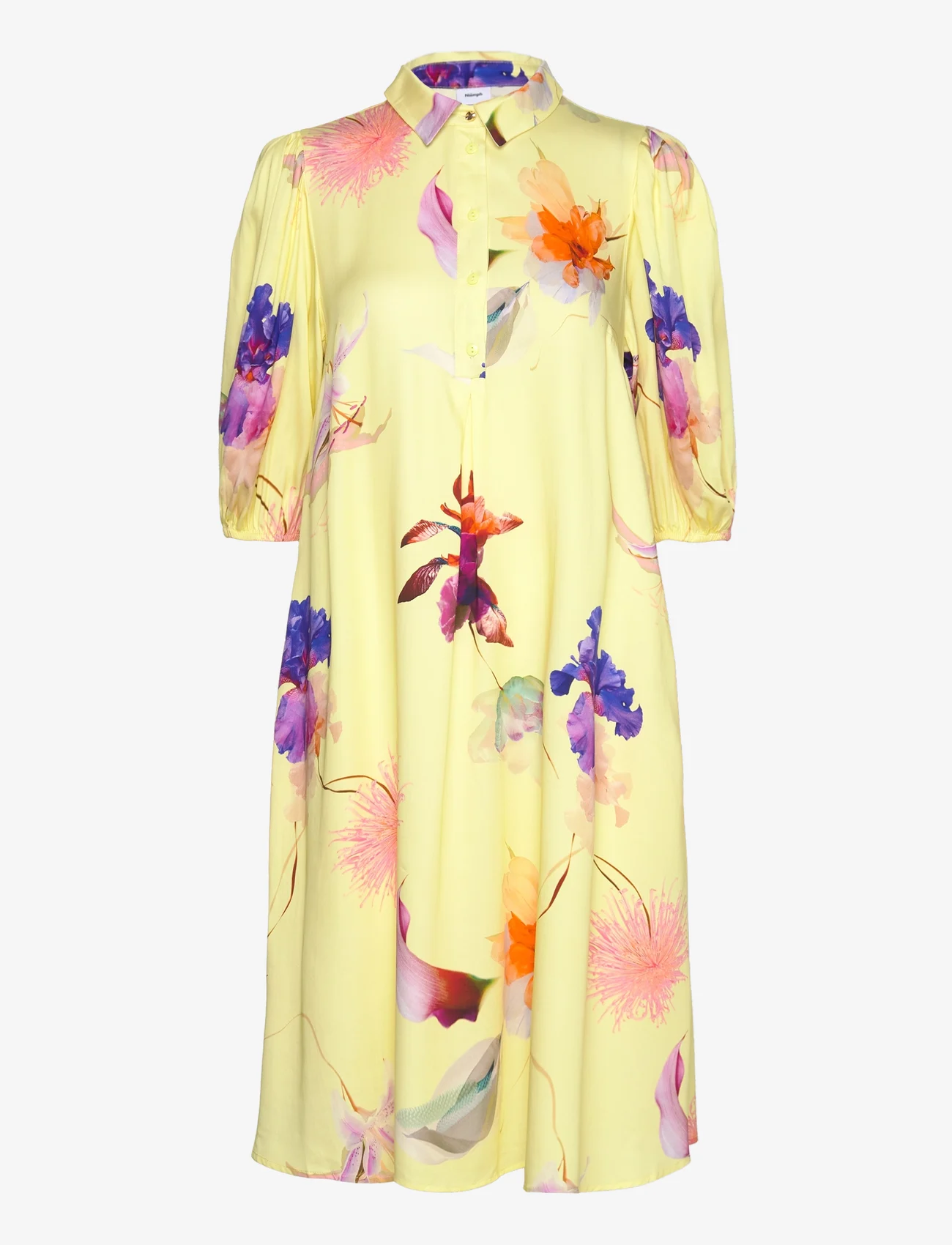 Nümph - NURITA SPRING DRESS - marškinių tipo suknelės - yellow iris - 0