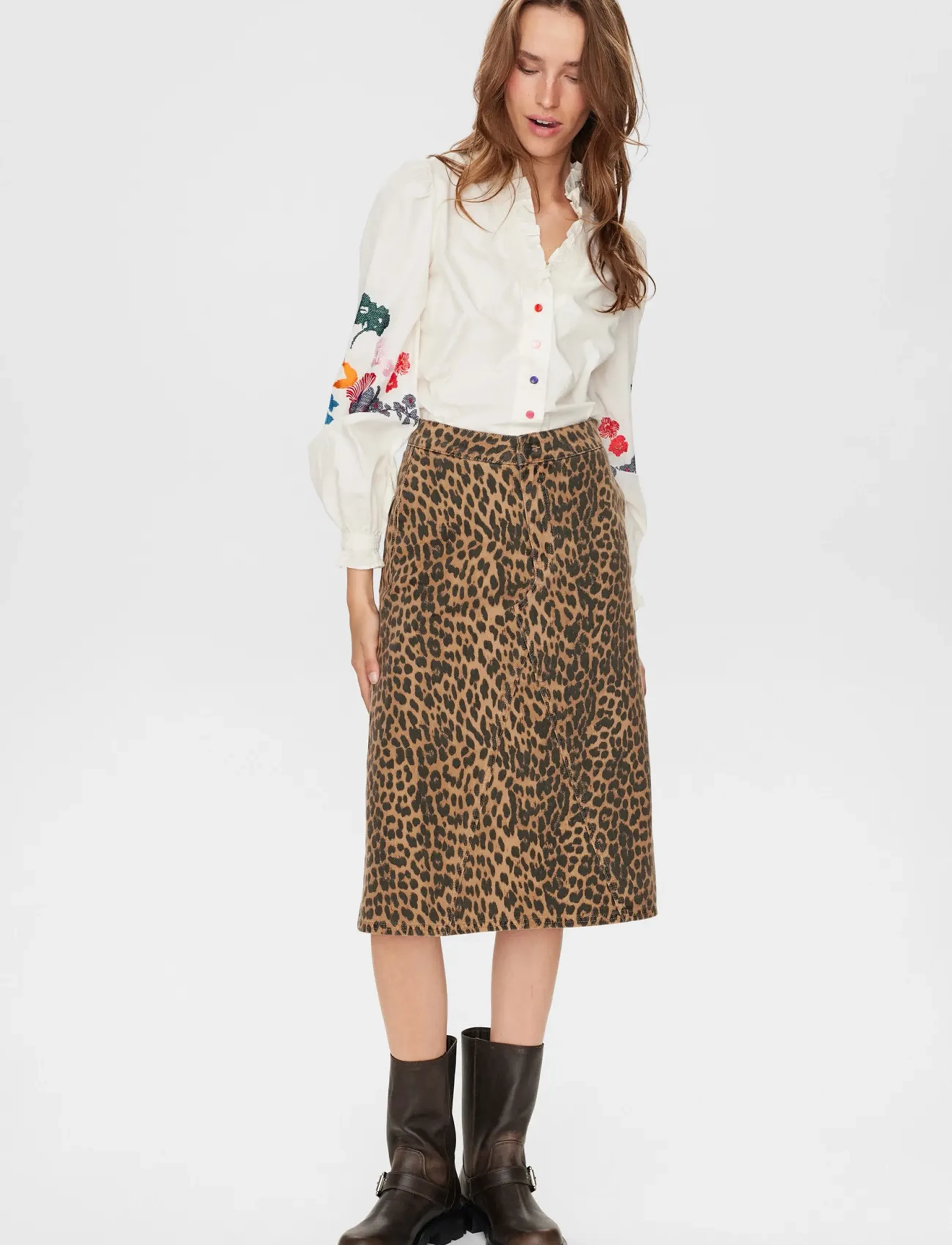 Nümph - NUGIGI SKIRT - midi-röcke - tiger´s eye - 4