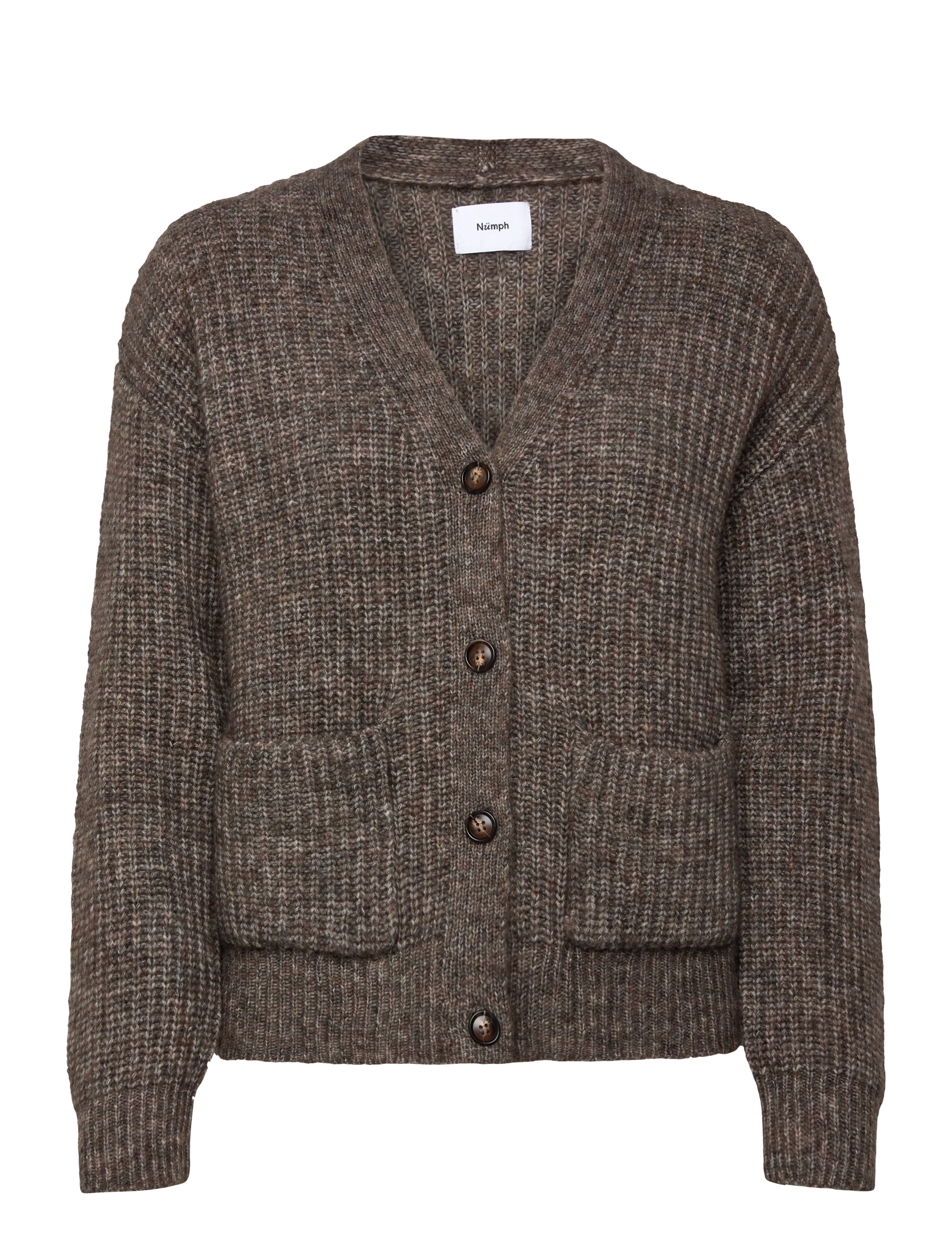 Nümph NUZINDI SHORT CARDIGAN - Tøj - DARK EARTH / brown