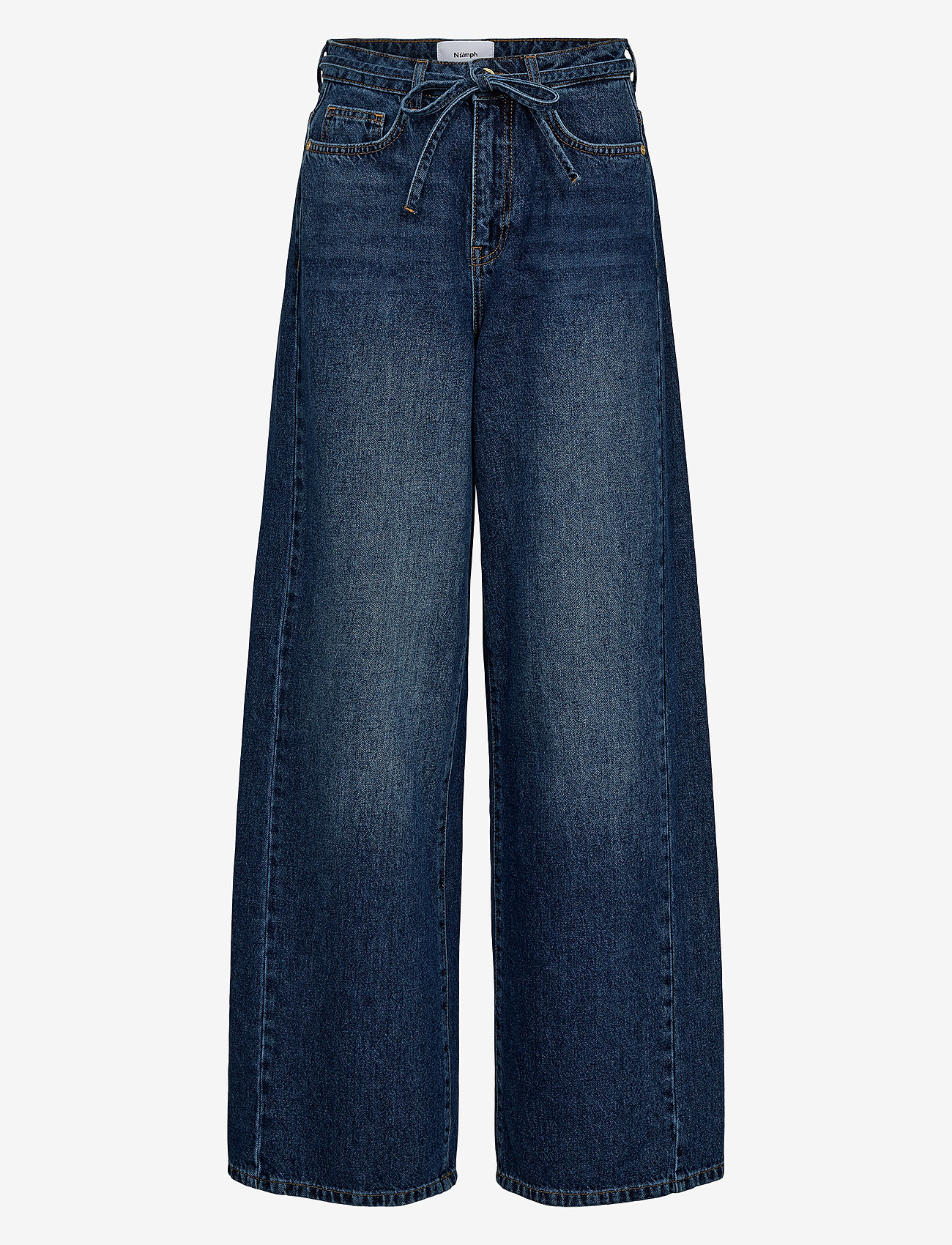 Nümph - NUBROOKLYN JEANS - DARK BLUE - brede jeans - dark blue denim - 0