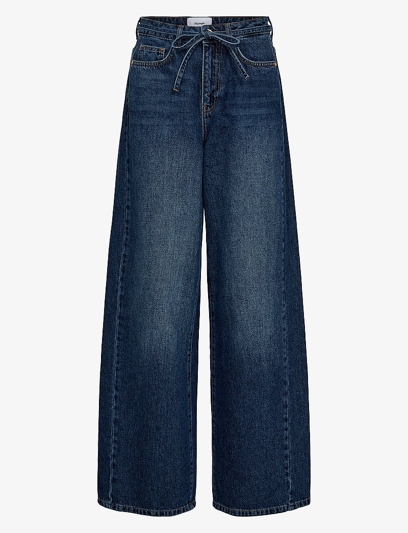 Nümph - NUBROOKLYN JEANS - DARK BLUE - brede jeans - dark blue denim - 0