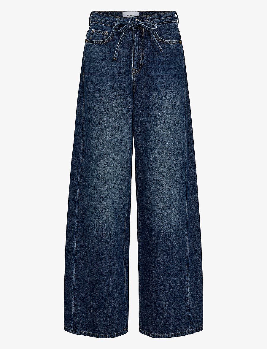 Nümph - NUBROOKLYN JEANS - DARK BLUE - leveälahkeiset farkut - dark blue denim - 1