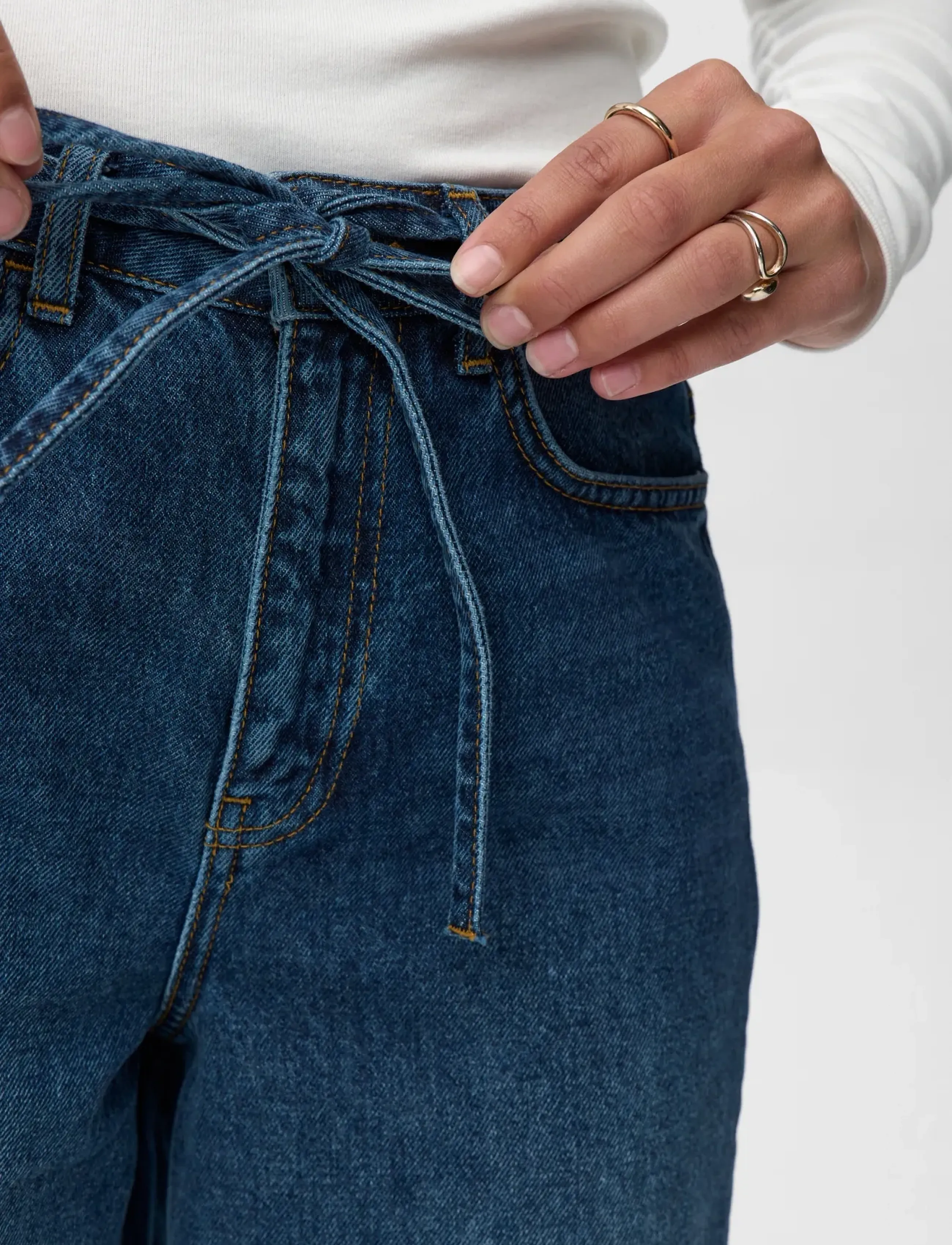Nümph - NUBROOKLYN JEANS - DARK BLUE - wide leg jeans - dark blue denim - 5