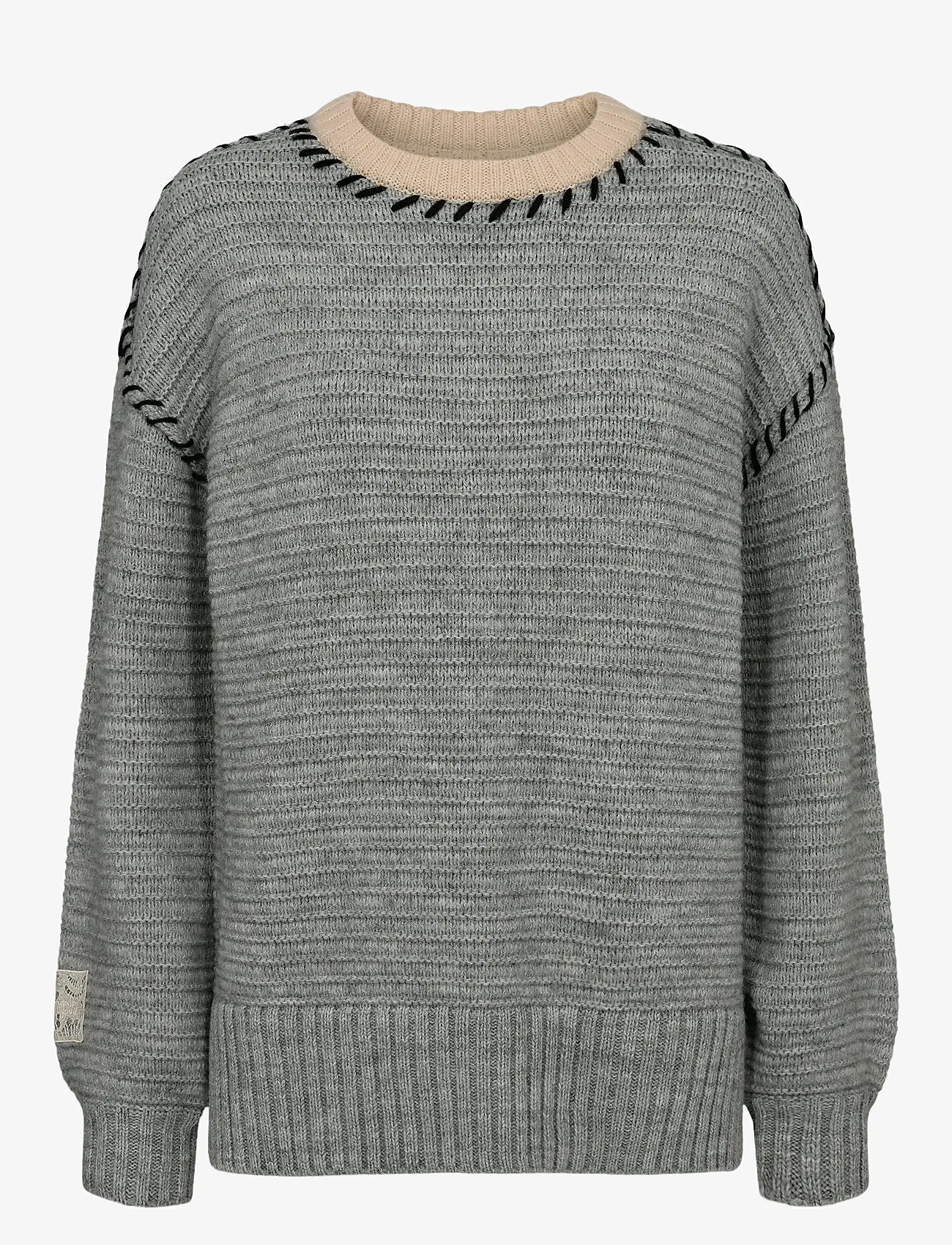 Nümph - NUTRIA PULLOVER - striktrøjer - medium grey mel - 0