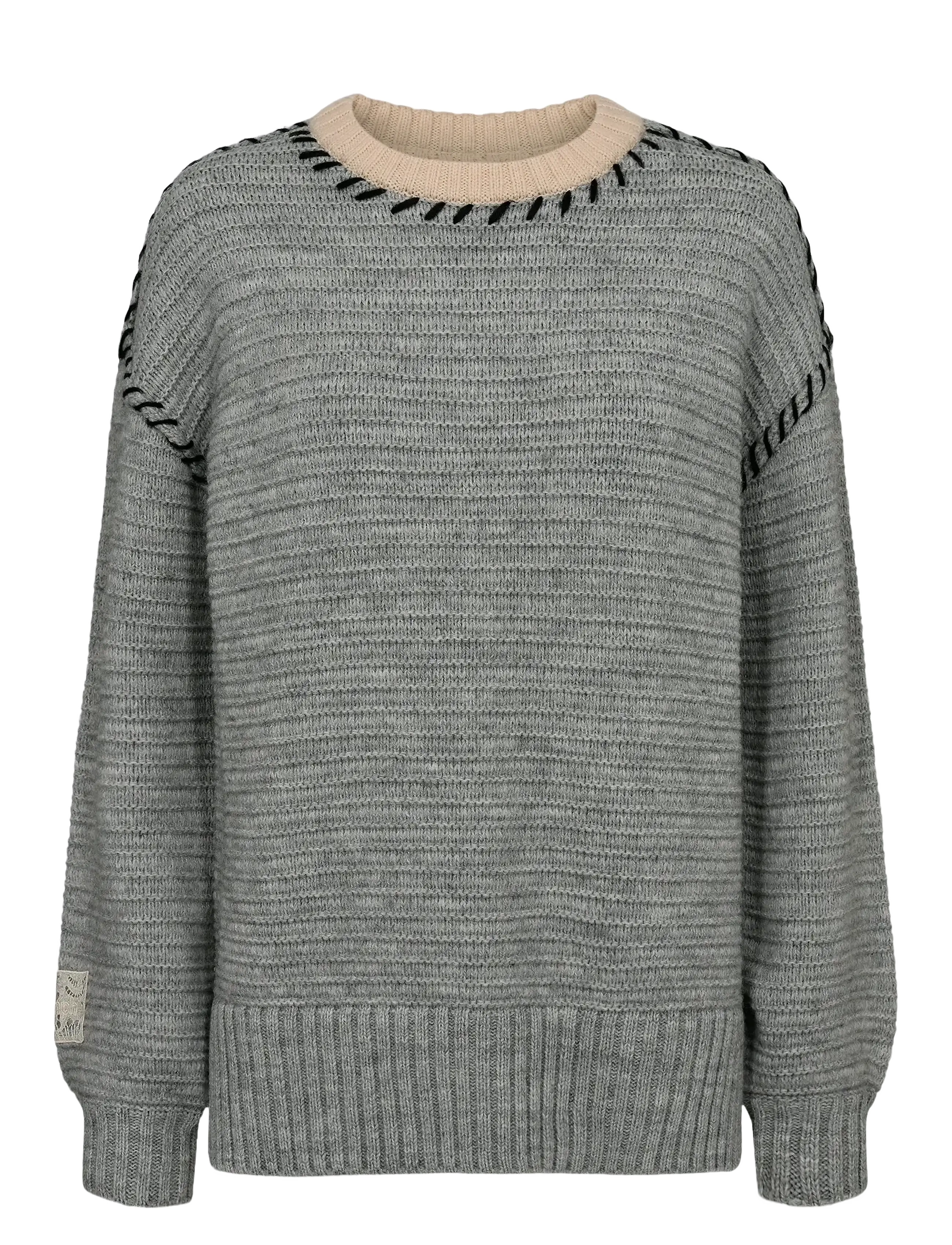 NUTRIA PULLOVER - MEDIUM GREY MEL