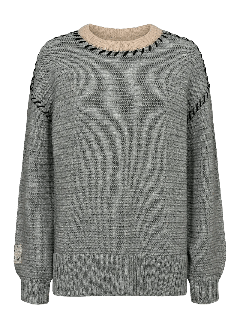 Nümph - NUTRIA PULLOVER - striktrøjer - medium grey mel - 0
