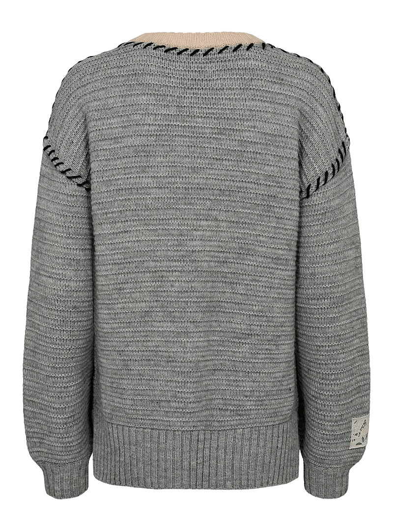 Nümph - NUTRIA PULLOVER - striktrøjer - medium grey mel - 1