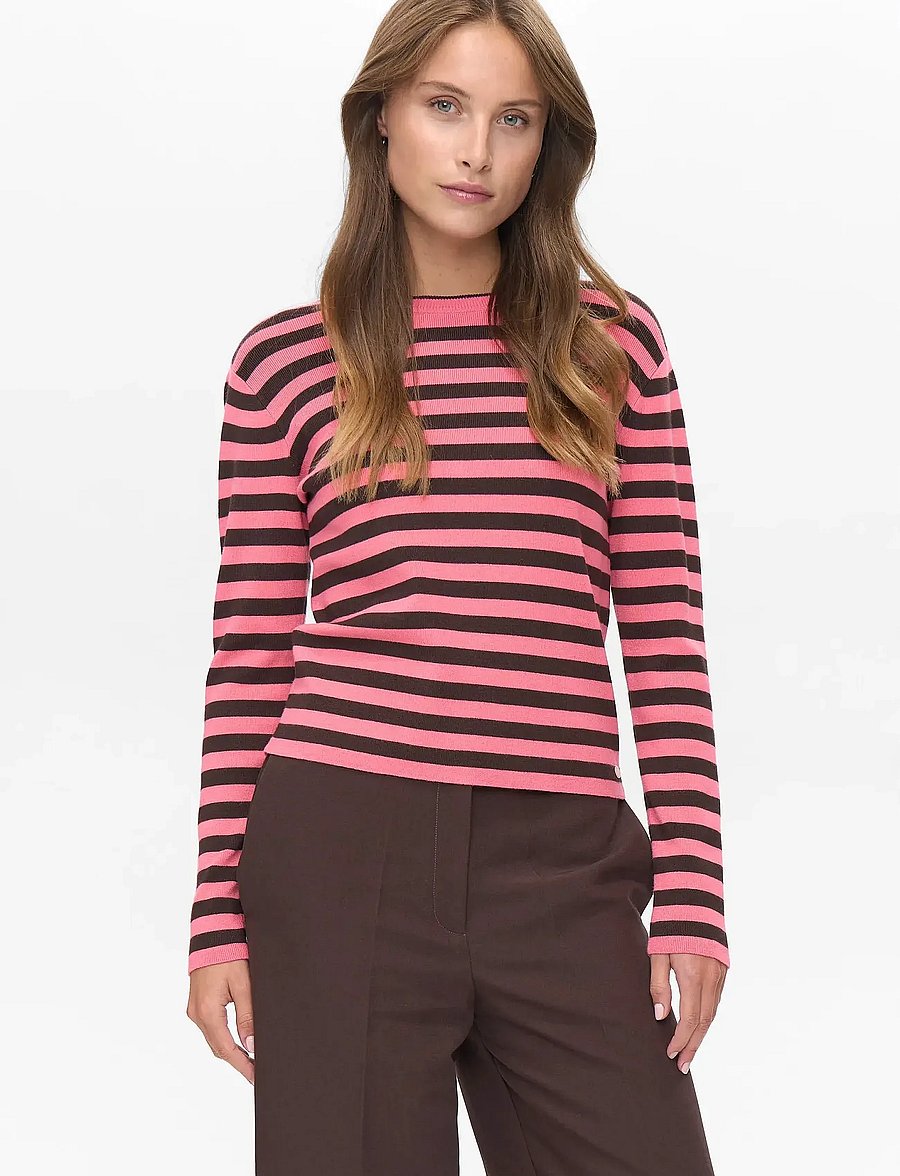 Nümph - NUSTRIPY PULLOVER - pullover - pink lemonade - 0