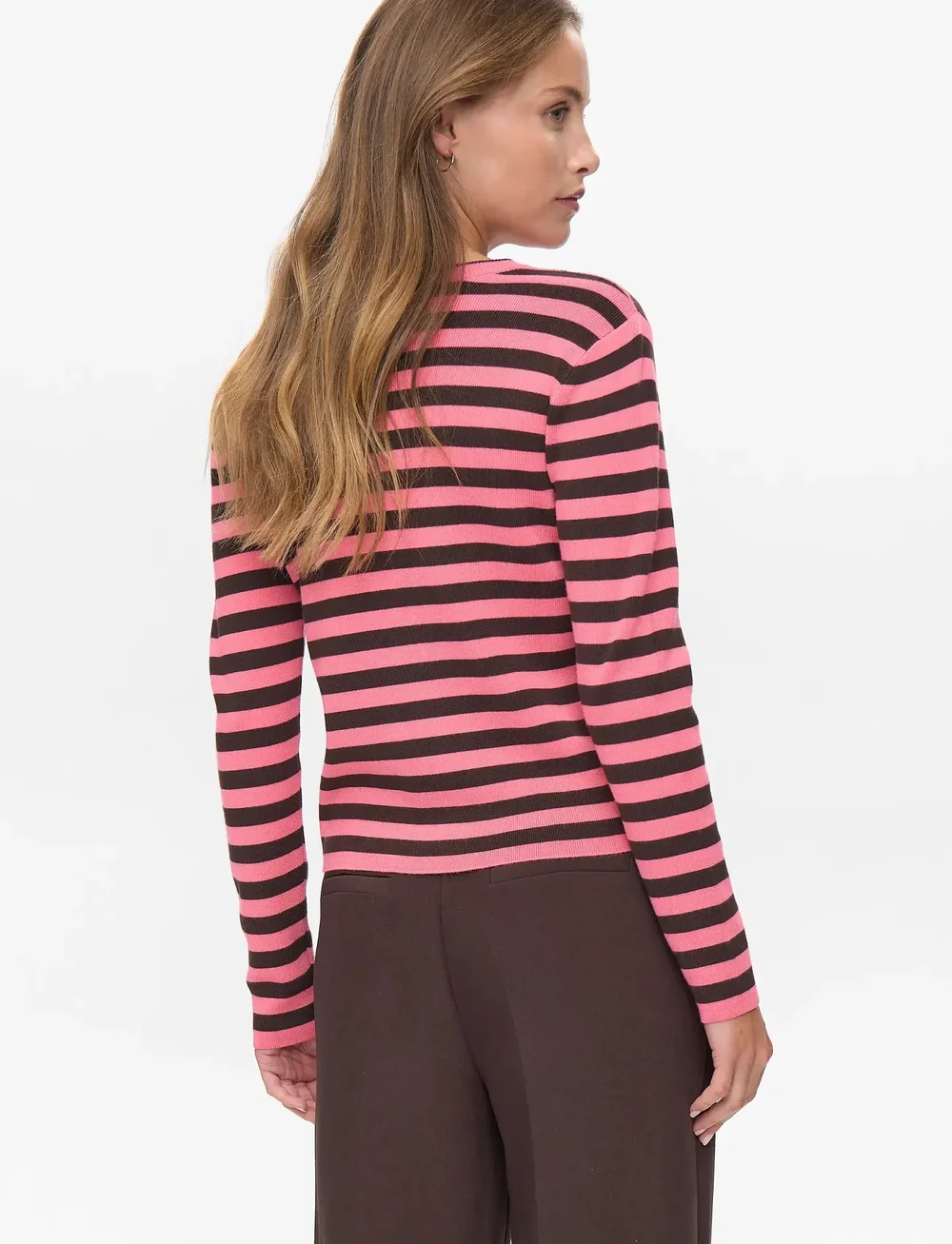 Nümph - NUSTRIPY PULLOVER - stickade tröjor - pink lemonade - 3