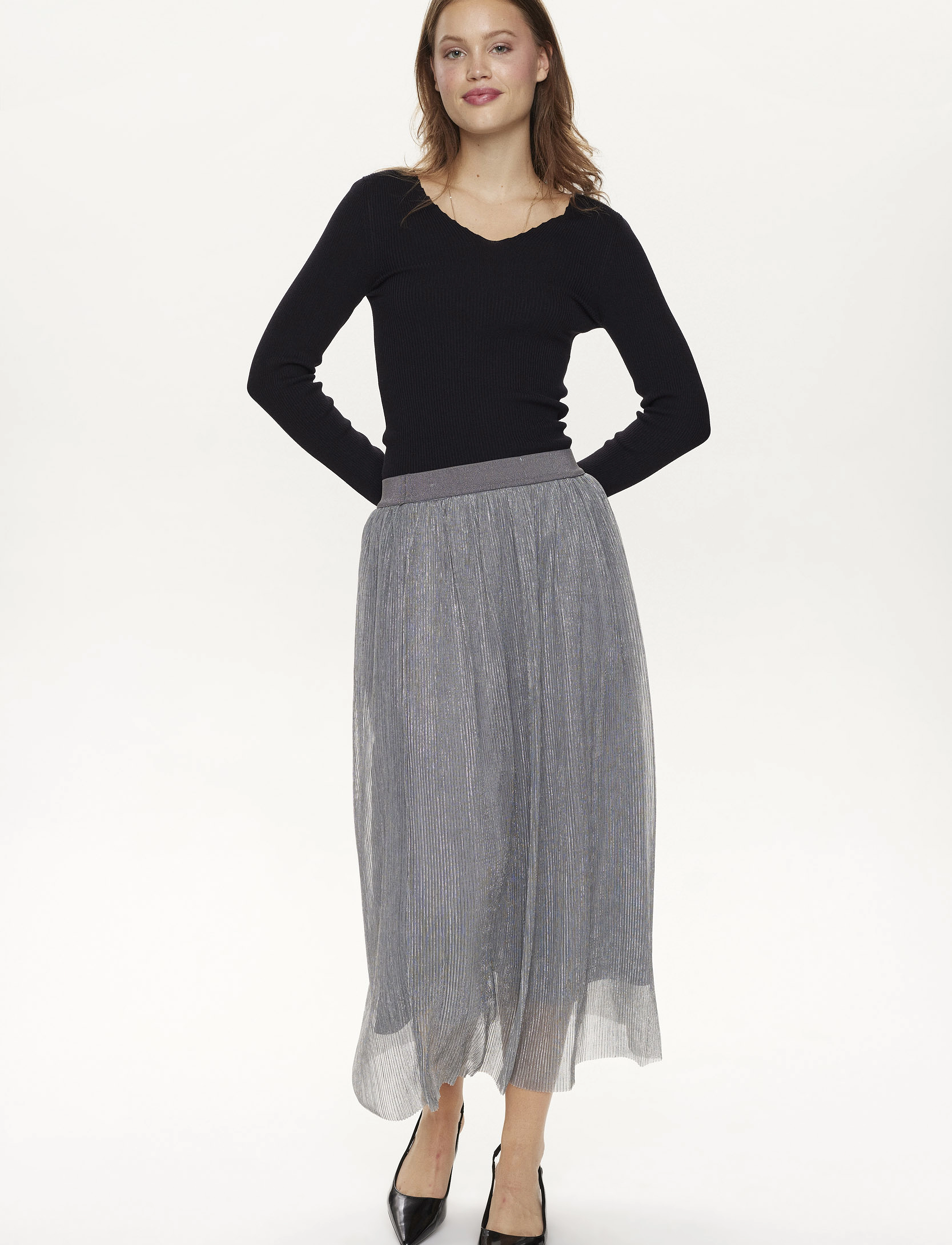 Nümph - NUSEA SKIRT - midi-rokken - silver - 5