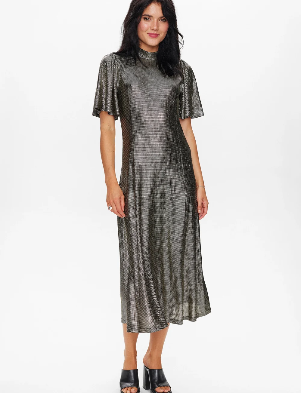 Nümph - NUSIMMA DRESS - festklänningar - gold - 5