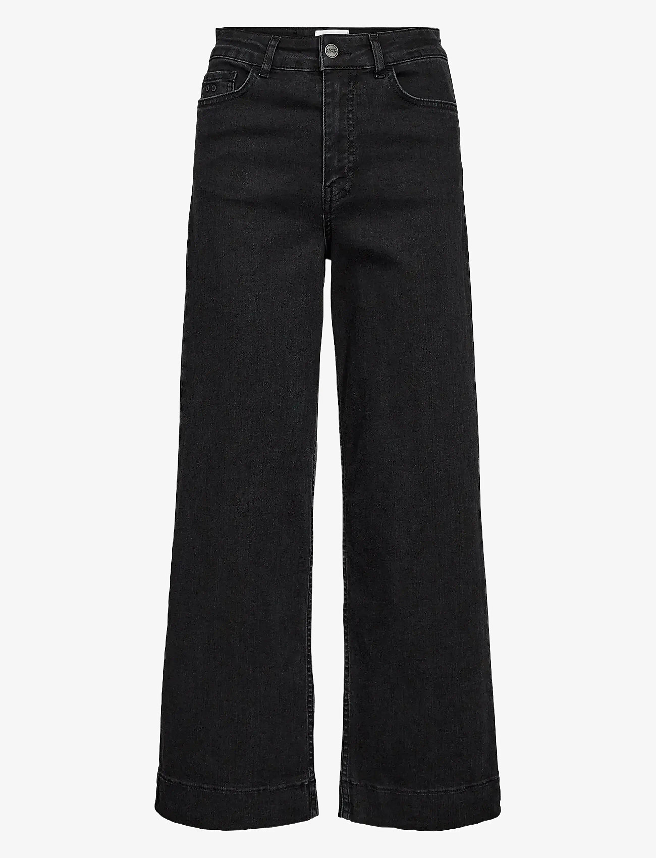 Nümph - NUPARIS CROPPED BLACK - hosen mit weitem bein - caviar - 0