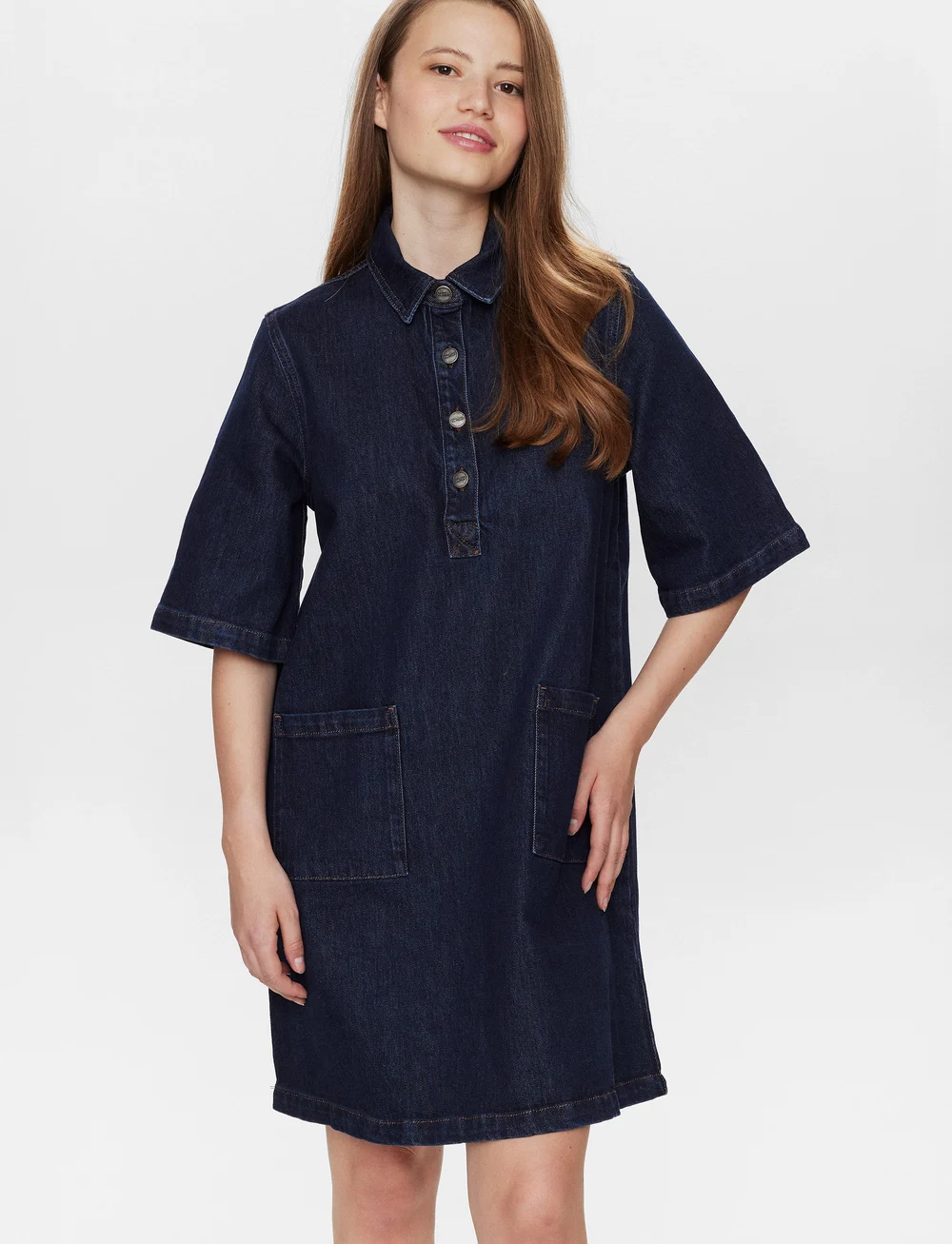 Nümph - NULONDON DRESS - jeanskleider - dark blue denim - 0