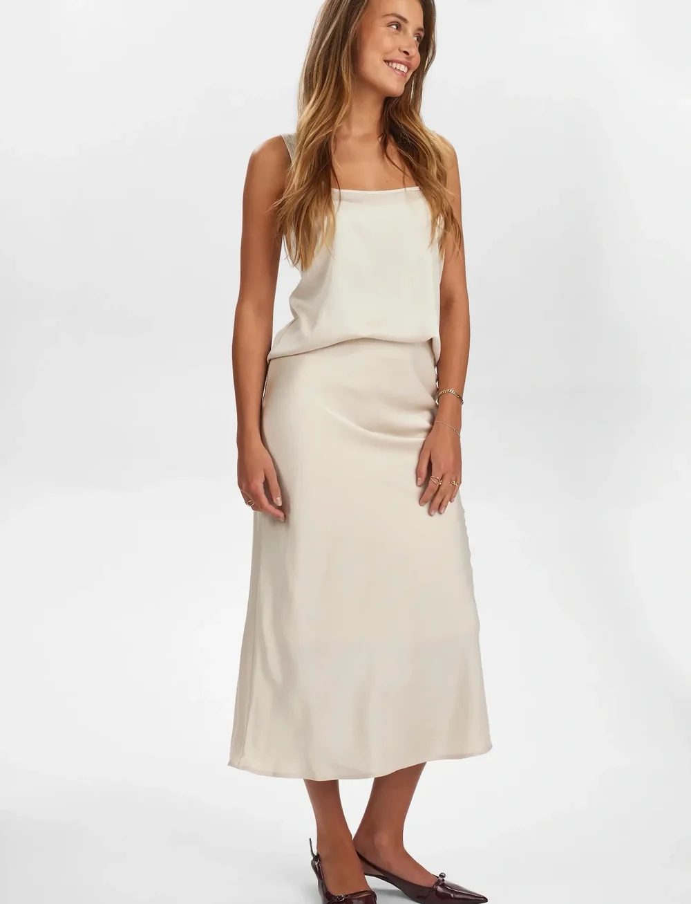 Nümph - NUIVORY SKIRT - satinröcke - gray morn - 3